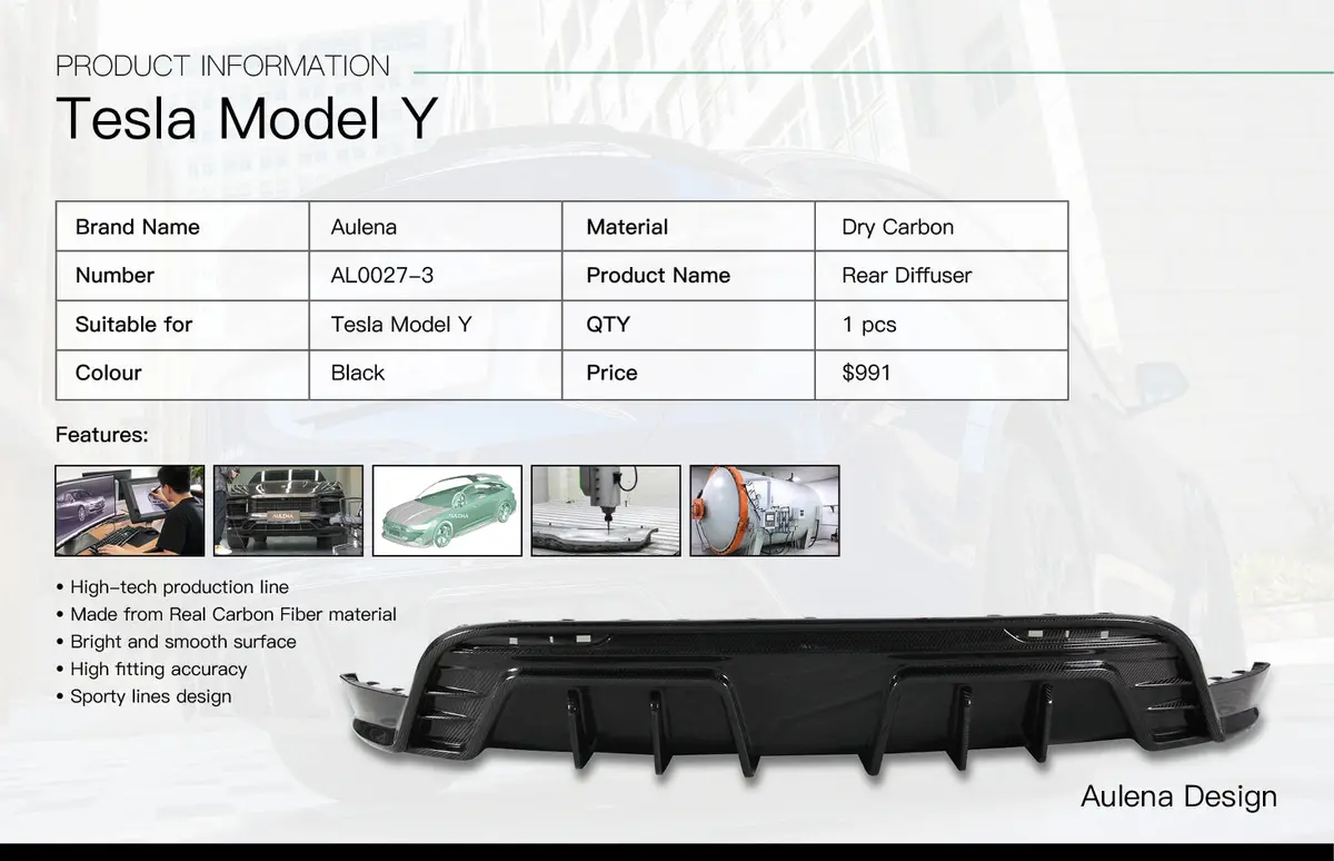 Tesla Model Y Aulena Rear Diffuser 2
