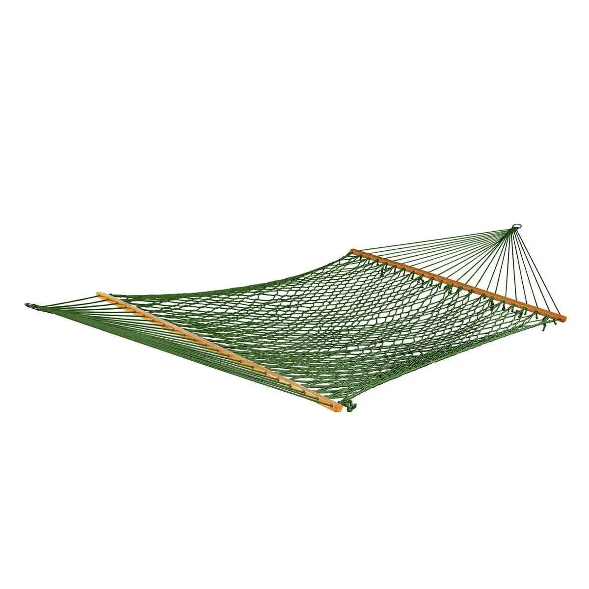 Bliss Hammocks Bh-410Gr Cotton Rope Hammock W/ Spreader Bar & Hanging Hardware | 60-In. Wide | 450 Lb. Capacity (Green) 1