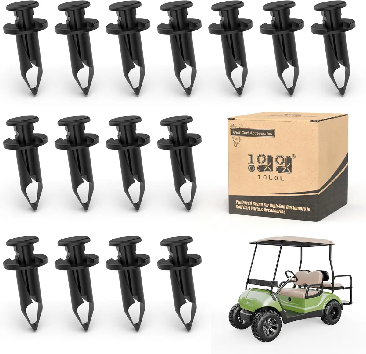 10L0l Floor Mat Push Rivets For Yamaha Golf Carts (2007-Up) - Oem# 90269-09003 (15-Pack) 1
