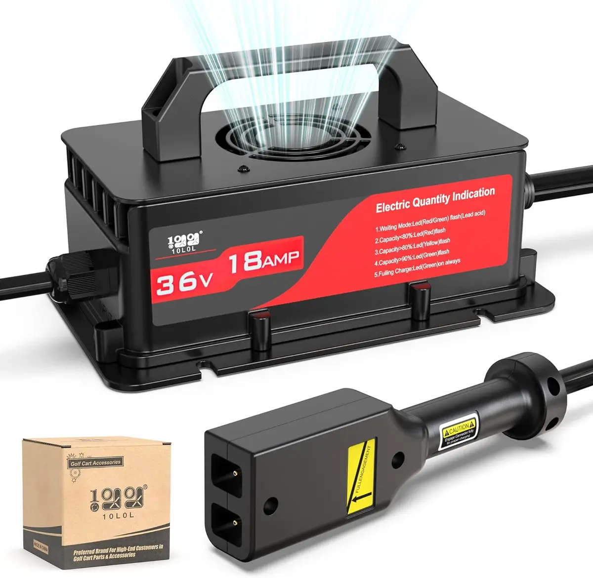 Universal Golf Cart Battery Charger - Smart 36V/48V Charger For Yamaha, Ezgo & Club Car (Ip67 Waterproof) 10