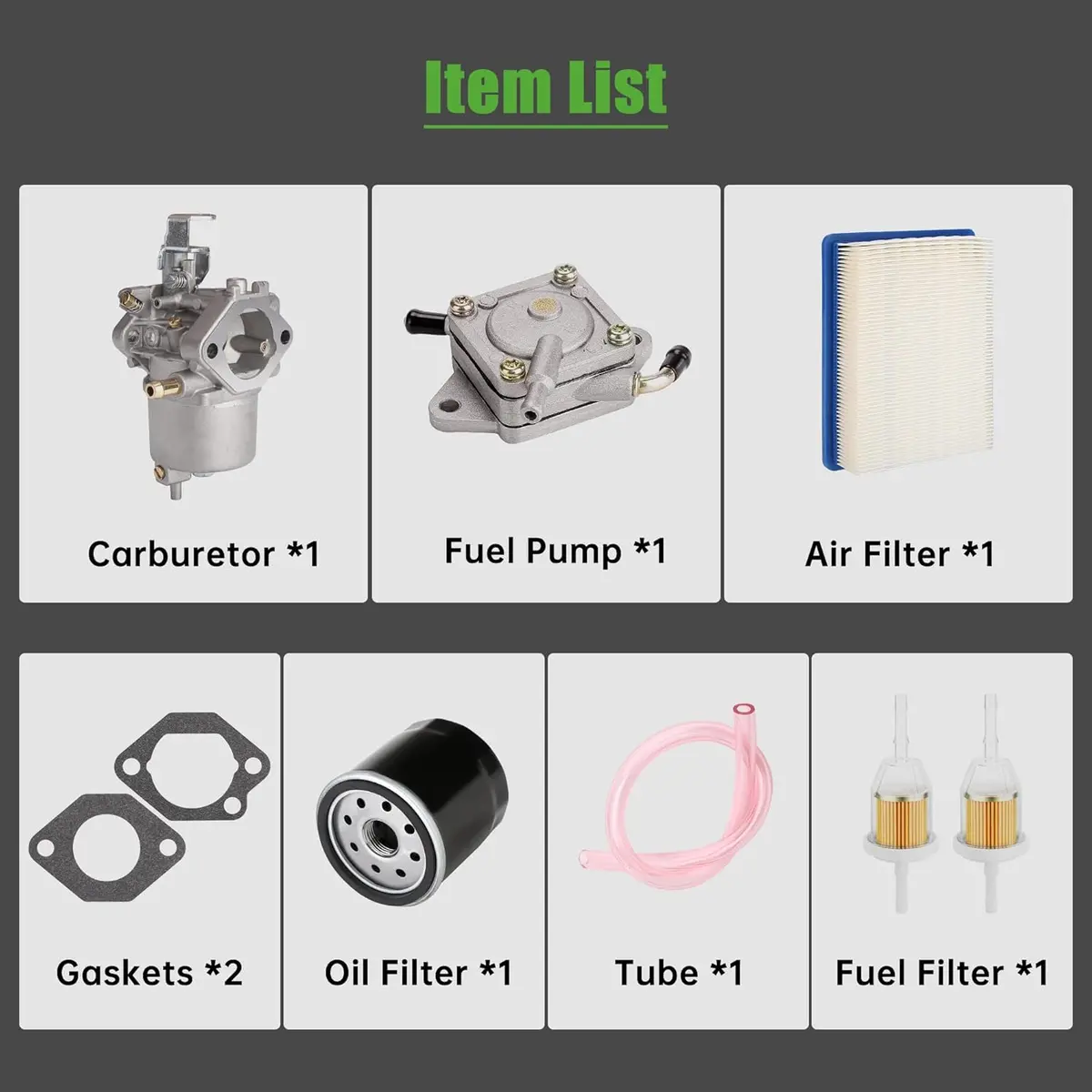 Golf Cart Carburetor Fuel Pump And Tune Up Kit For Fe290 Club Car Ds Precedent Turf Carryall Gas 1998-Up - 10L0l 2