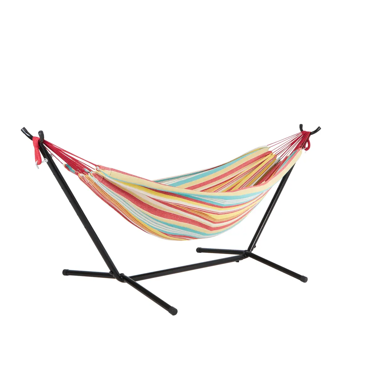 Bliss Hammocks Bhst-401-Ws Hammock & Built-In Stand W/ Carrying Case & Hanging Hardware | 60-In. Wide | 400 Lb. Capacity (Watermelon Stripe) 1
