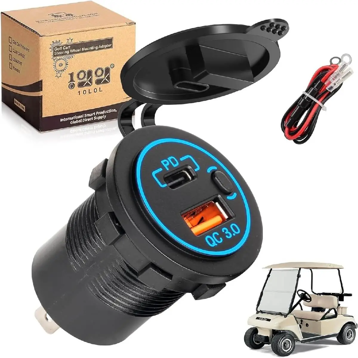 10L0l 12V Usb & Type-C Quick Charge 3.0 Outlet For Golf Cart, Utv, And Boat (Universal) 1