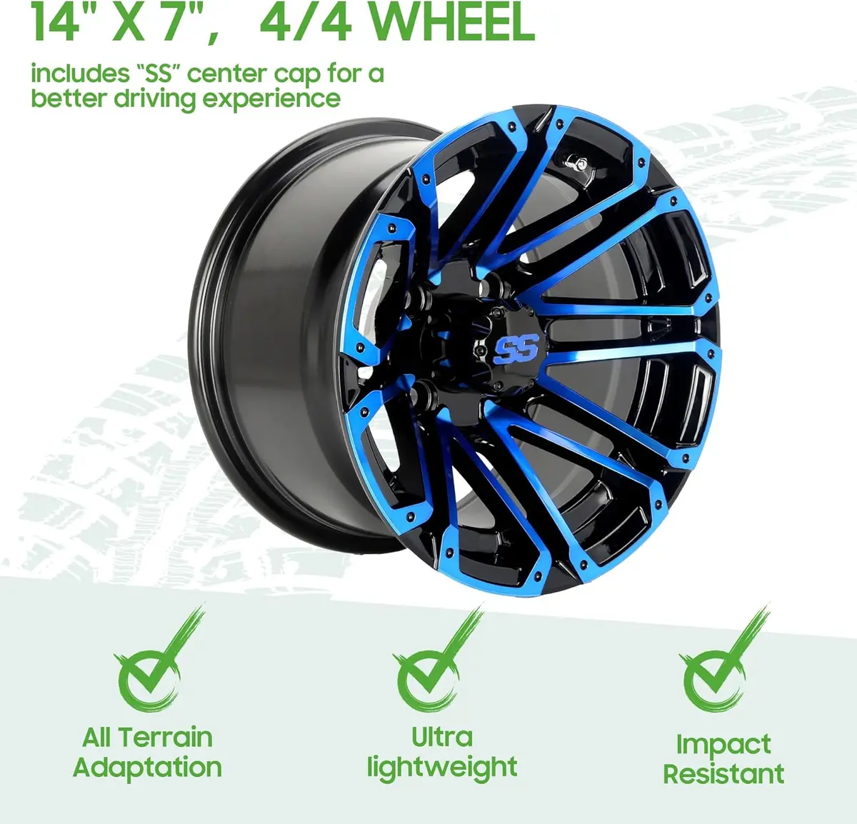 14 Inch Golf Cart Rims One-Piece Cast Aluminum Structure Stylish Appearance Upgrade - 10L0l 5
