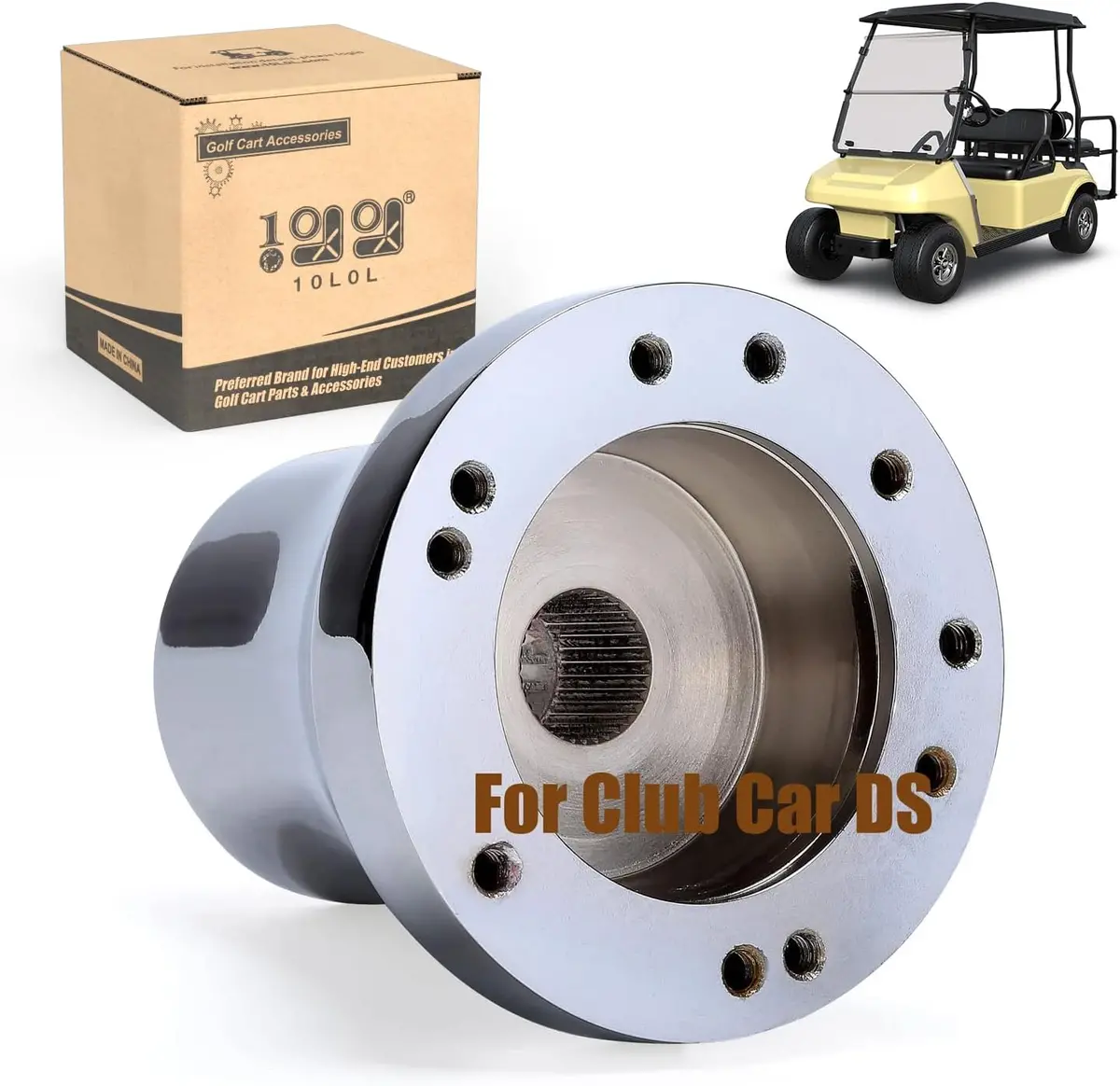 Golf Cart Steering Wheel Adapter For Club Car Ds Precedent, Ezgo Rxv Txt, Yamaha - 10L0l 8