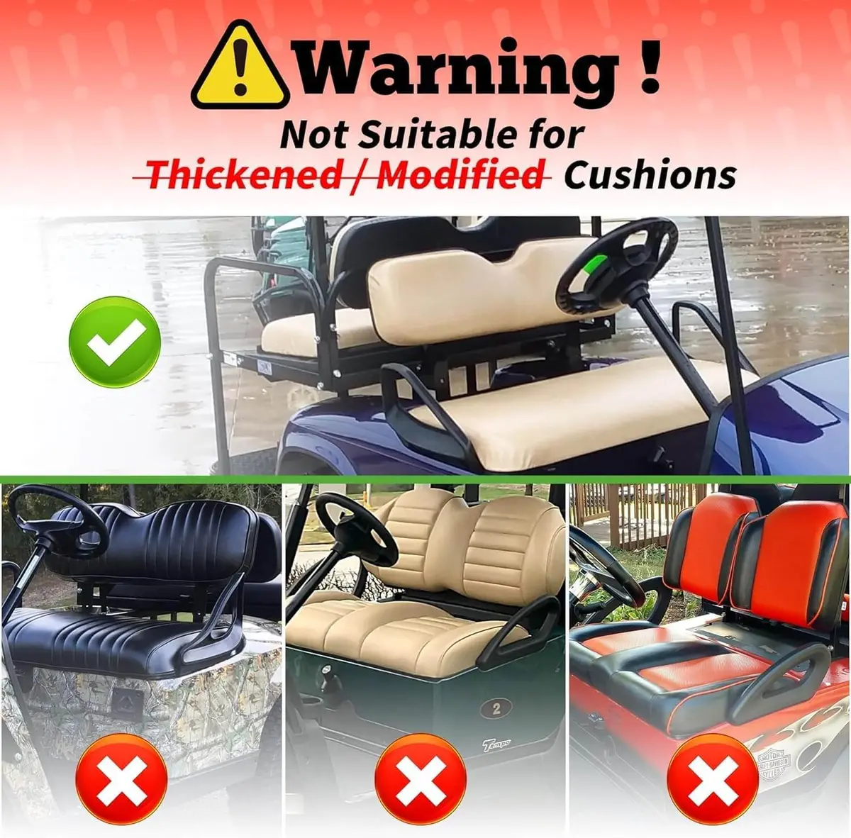 10L0l Golf Cart Front Rear Seat Cover Set For Club Car Precedent Onward Tempo & Yamaha G29 Drive/Drive 2 3