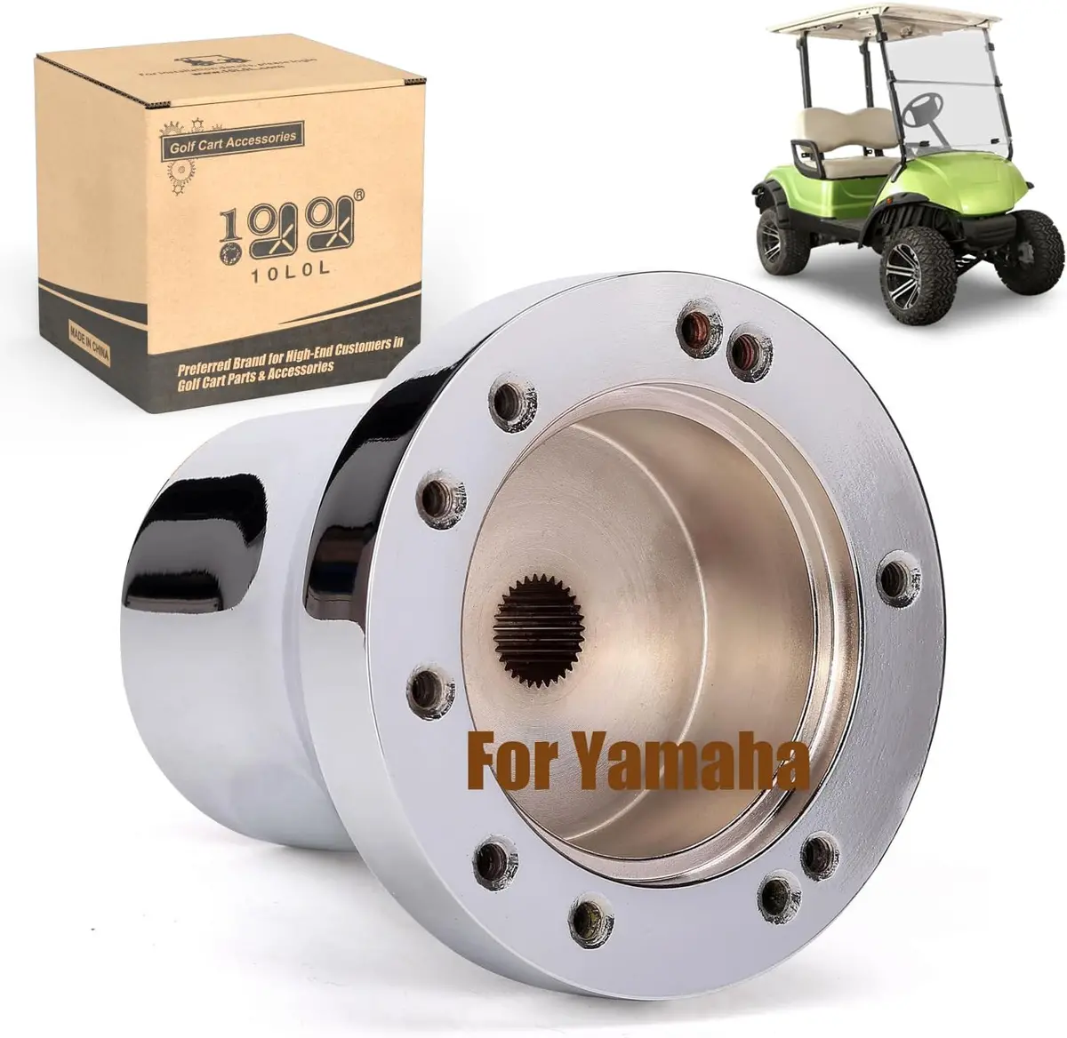 Golf Cart Steering Wheel Adapter For Club Car Ds Precedent, Ezgo Rxv Txt, Yamaha - 10L0l 4