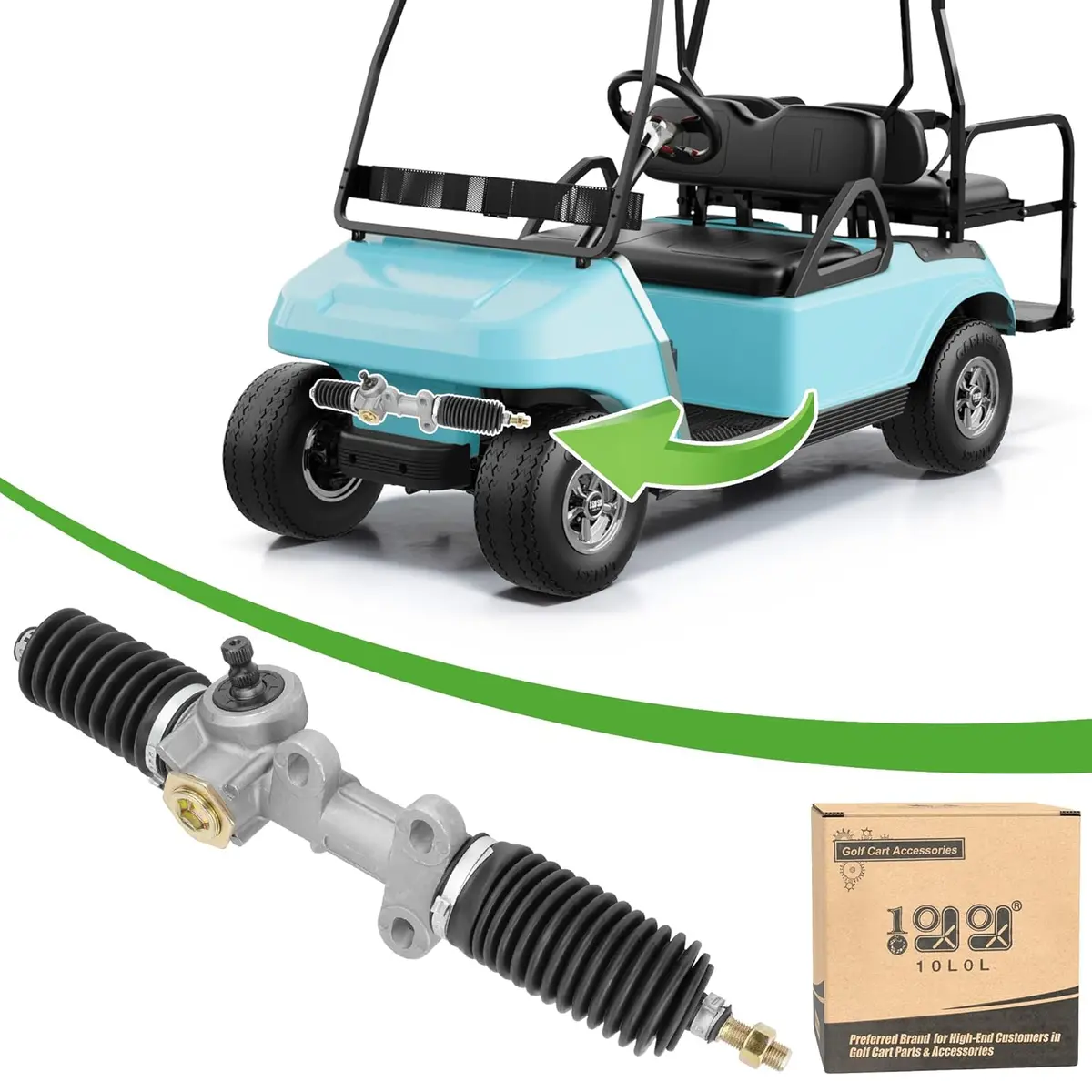 Golf Cart Steering Gear Box Assembly For Club Car Ds 1984-2004 - 10L0l 1