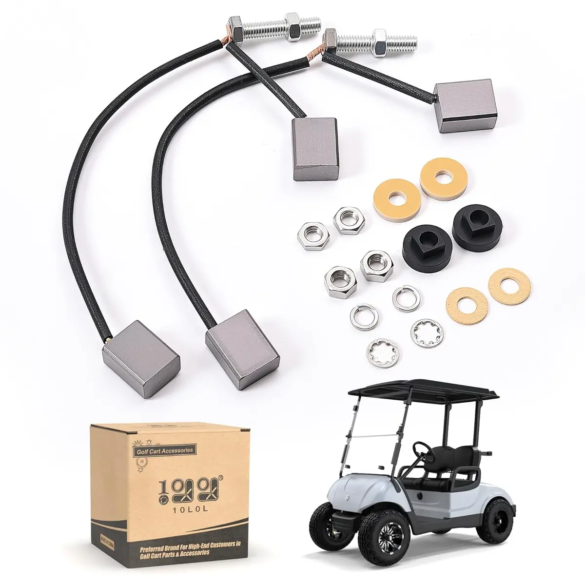 10L0l Golf Cart Starter/Generator Motor Brush Set For Club Car, Ezgo, Yamaha 1