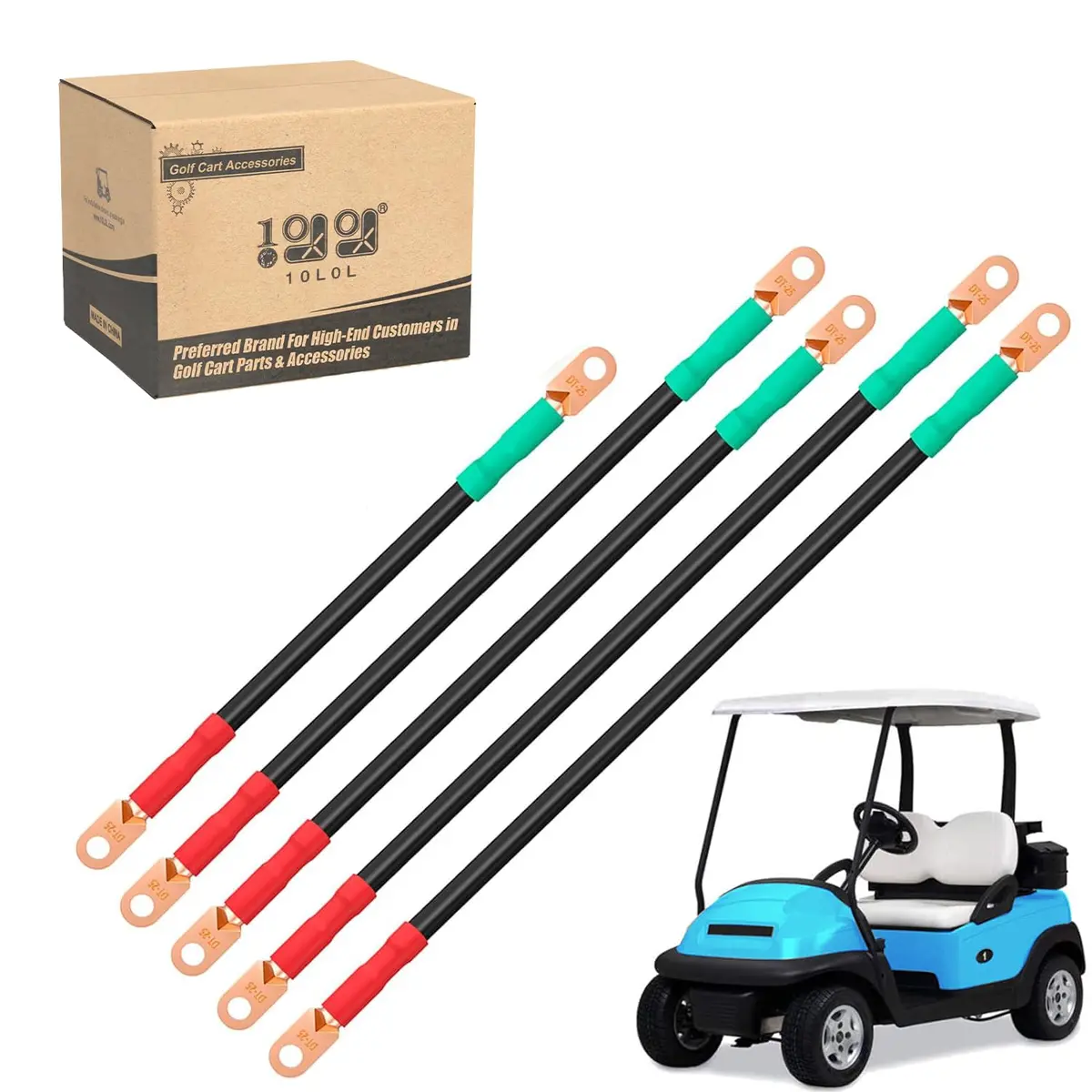 Golf Cart Battery Cables-48V Heavy Duty Battery Cables For Club Car Precedent 2008-Up - 10L0l 1