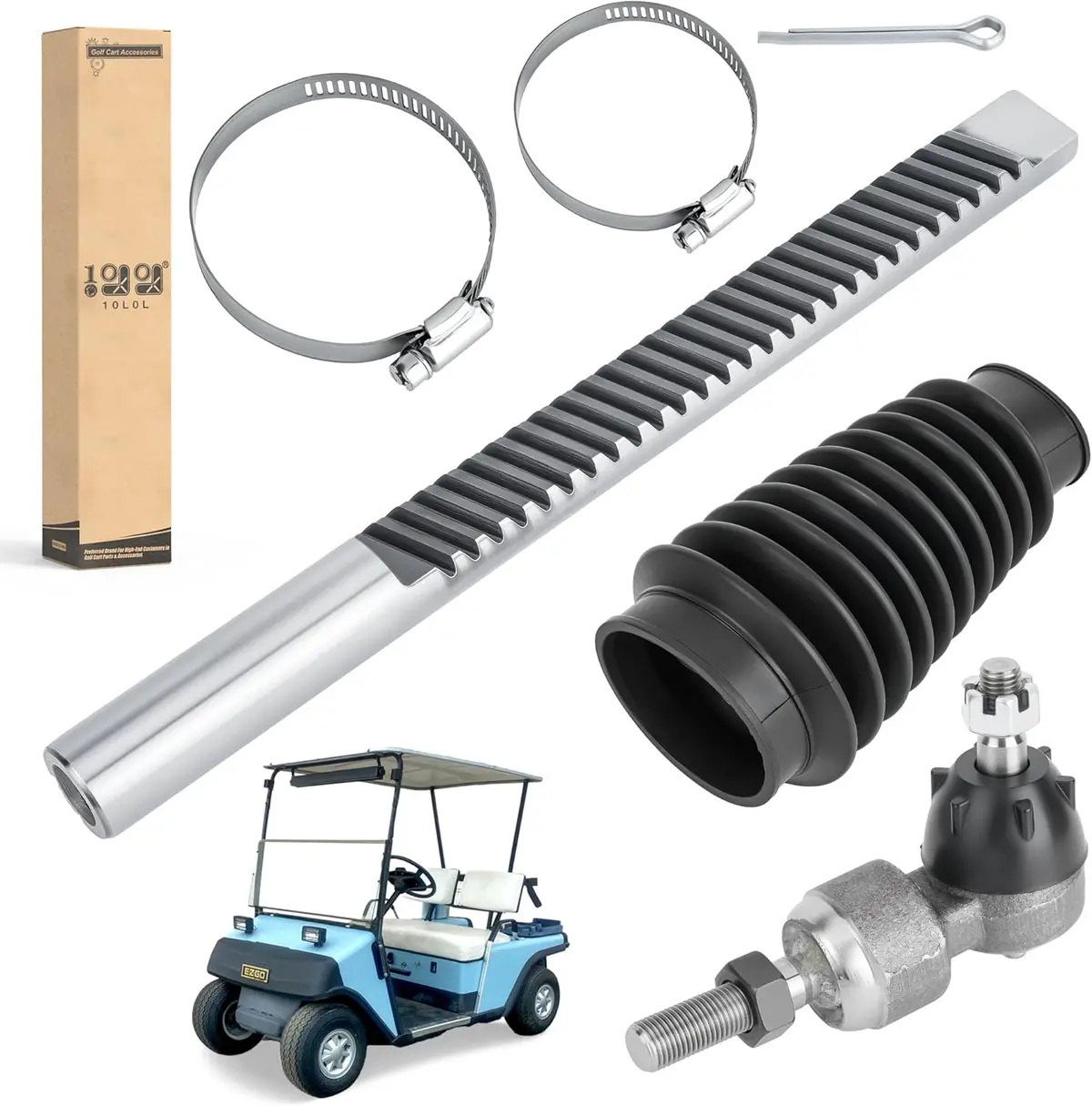 Golf Cart Steering Rack & Rod Kit With Ball Joint/Boot Cover For Ezgo Marathon 1971-1994 - 10L0l 1