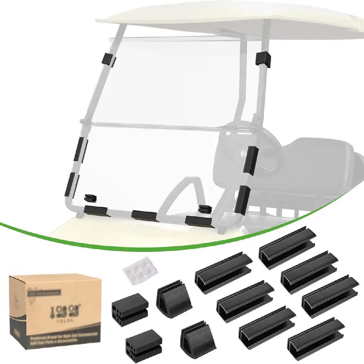 10L0l Golf Cart Windshield Mounting Clips Kit For Club Car & Yamaha 1" Tube 1