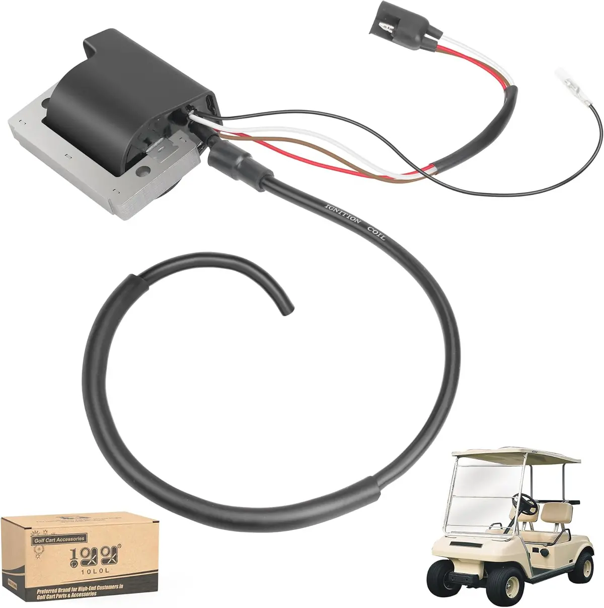 10L0l Golf Cart 341Cc Ignition Coil Replacement For Club Car Ds 1984-1989, Oem 1012520 1