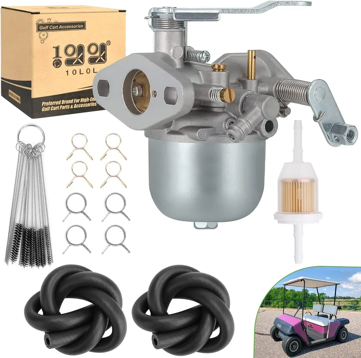Golf Cart Carburetor Kit For Ezgo Marathon 2-Stroke Gas 1988-1993 - 10L0l 1