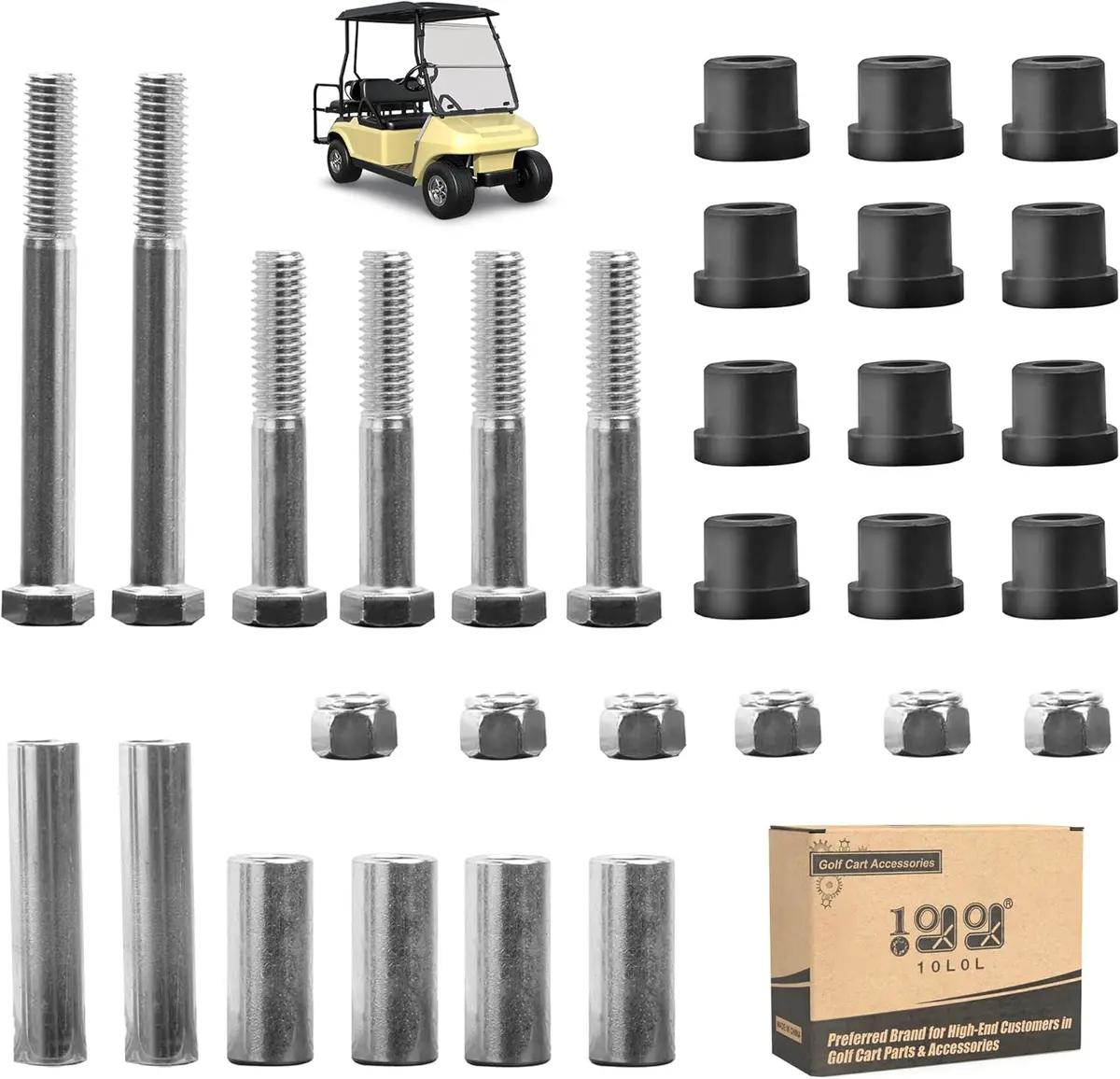 10L0l Golf Cart Front Upper A Arm Bushing & Sleeve Kit For Club Car Ds (1992-Up) 1