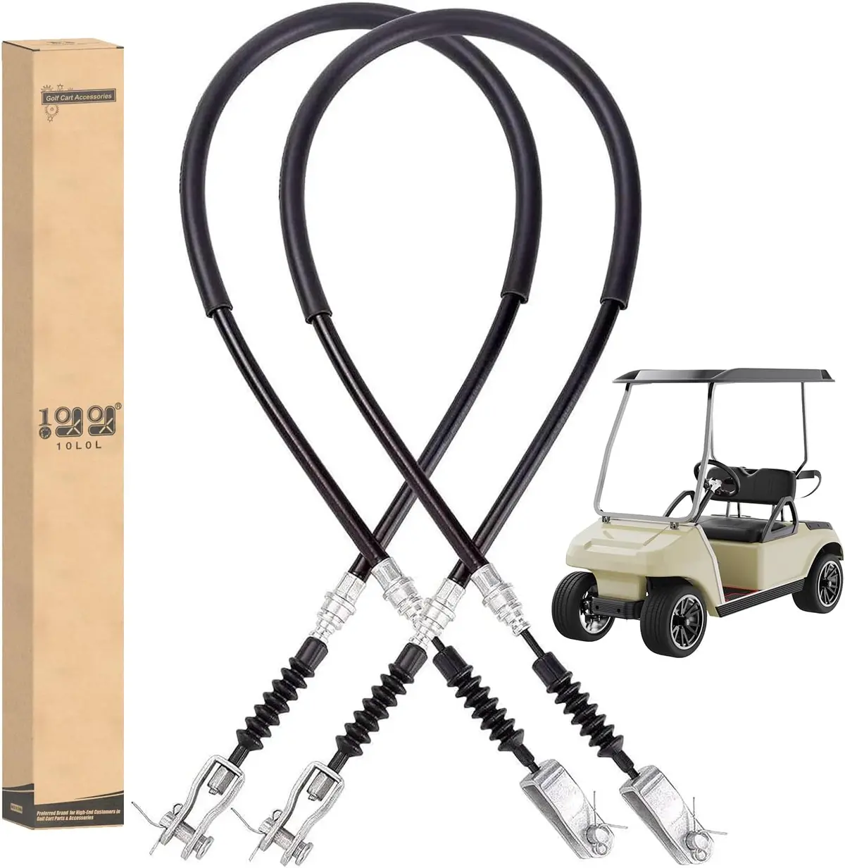 Golf Cart Brake Cable For Club Car Ds 2000-Up 42 Inch Driver And Passenger Side - 10L0l 1