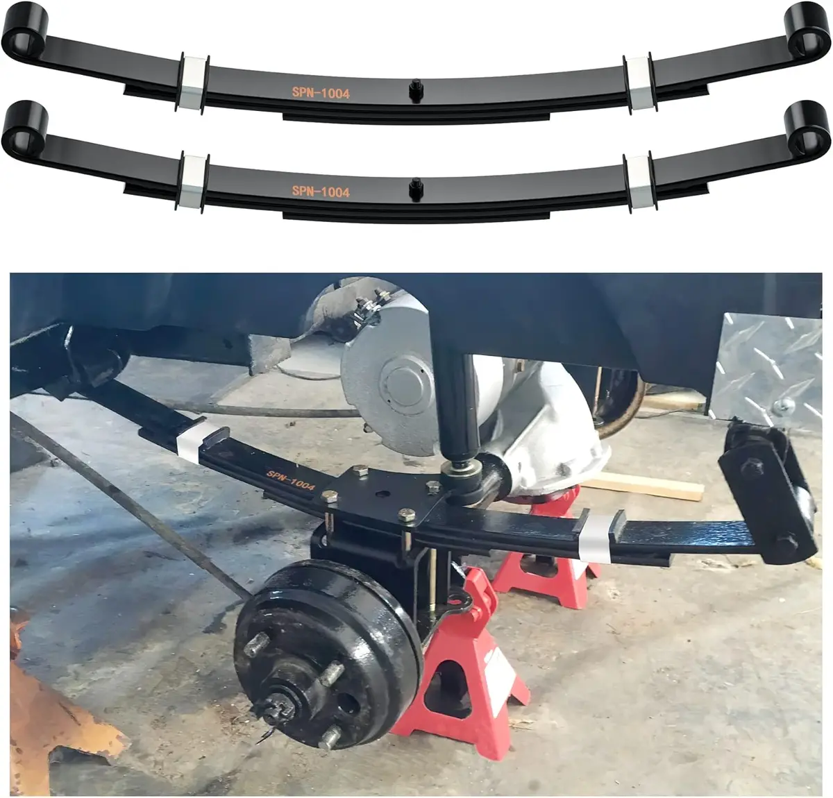 10L0l Golf Cart Heavy Duty Rear 3-Leaf Spring Kit With Bushings & Sleeves For Ezgo Txt 1995-2013 2