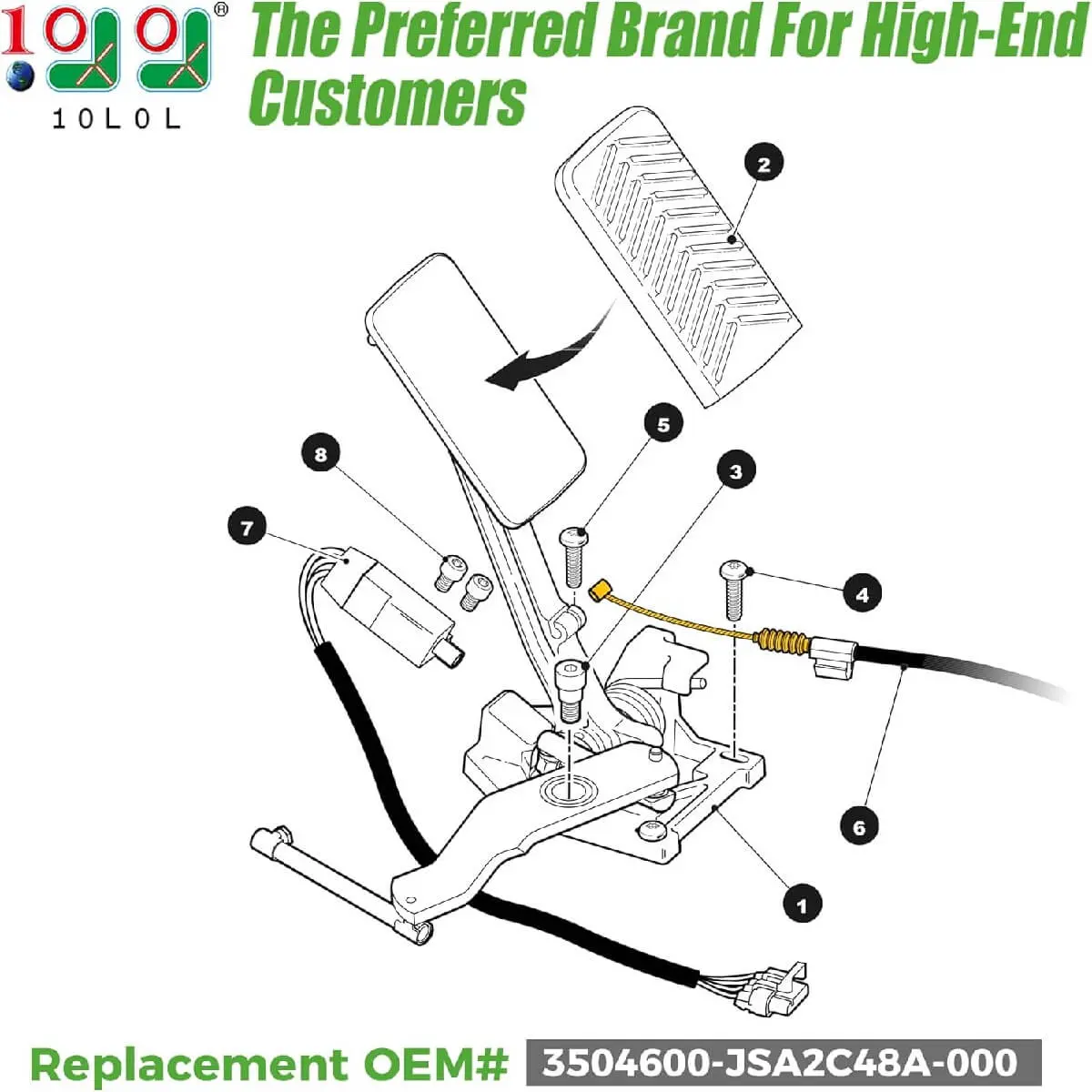 10L0l Golf Cart Accelerator Pedal Return Spring For Ezgo Rxv Electric 2008-Up 2