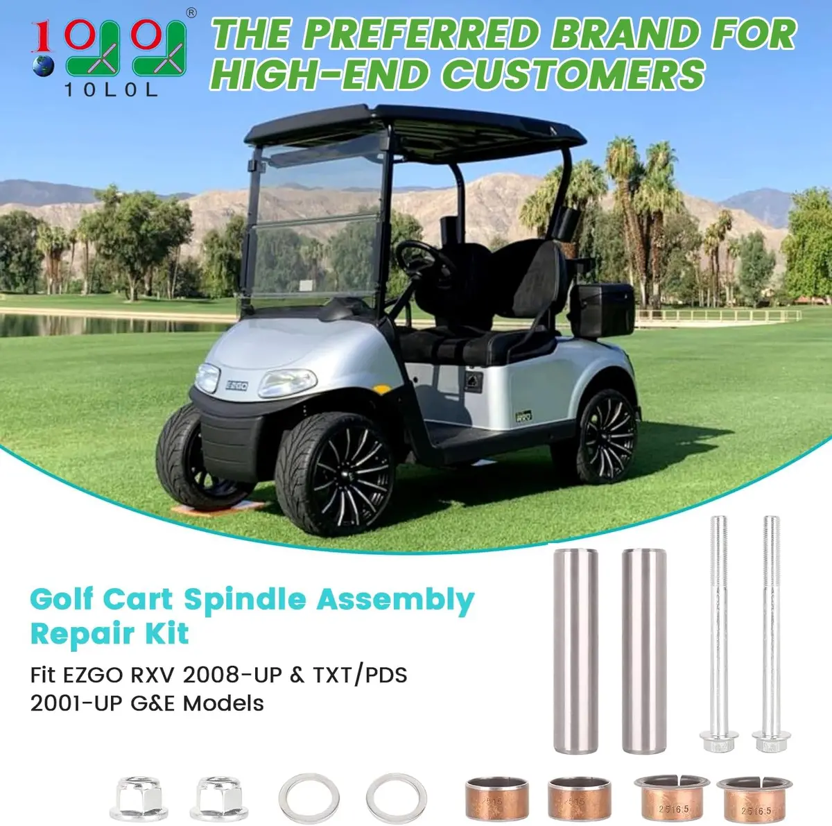 Golf Cart Spindle King Pin Tube & Bushing Kit For Ezgo Rxv Txt Pds - 10L0l 2
