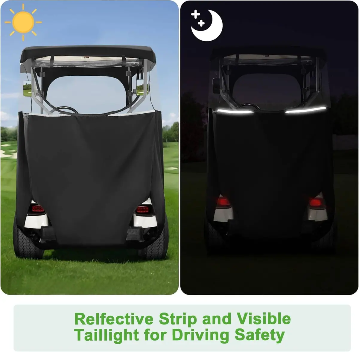 10L0l Golf Cart 2 Passenger Enclosure For Ezgo Txt & Rxv, 4-Sided Clear Window Rain Cover 3