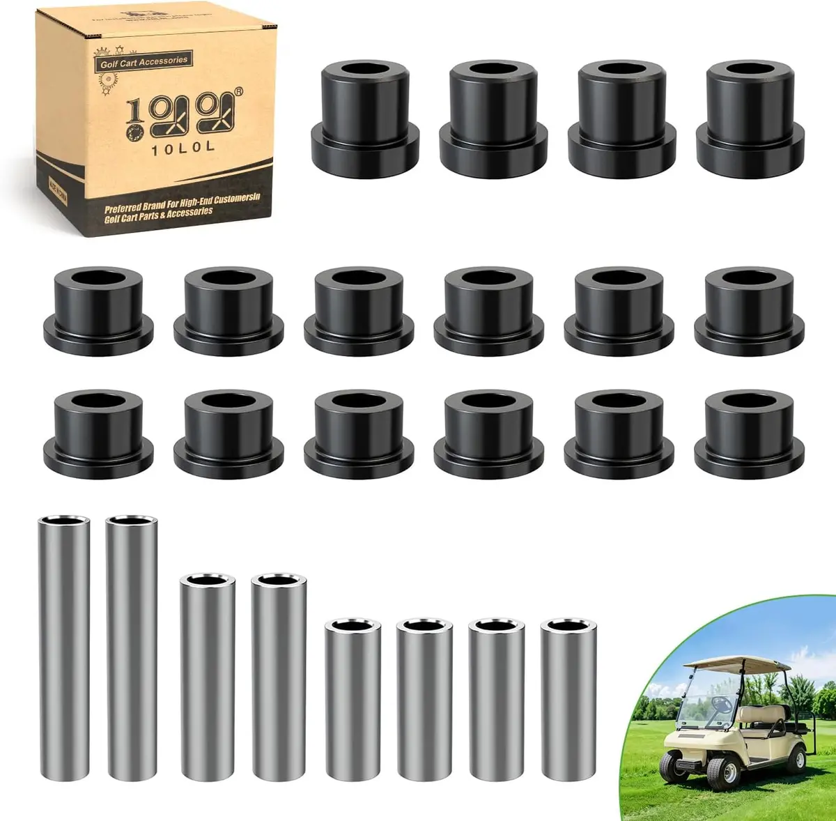 Golf Cart Front Lower Spring Upper A Arm Bushing Kit For Club Car Ds - 10L0l 1