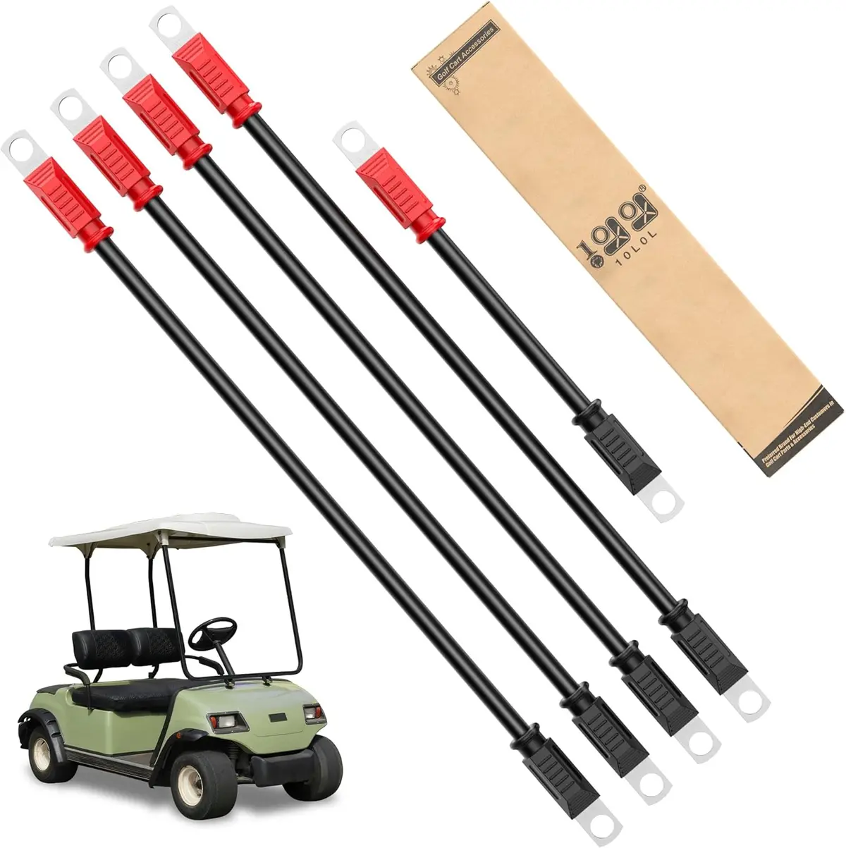 10L0l Upgrade Golf Cart Battery Cable Set For Yamaha G22 48V, 5 Pcs Pure Copper 1