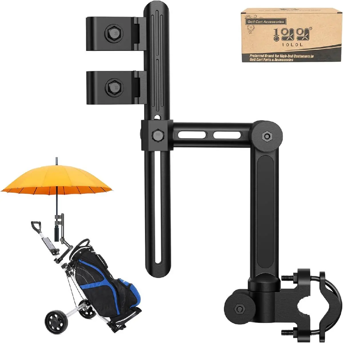 10L0l Universal Golf Push Cart Umbrella Holder With Upgraded Aluminum Base 1