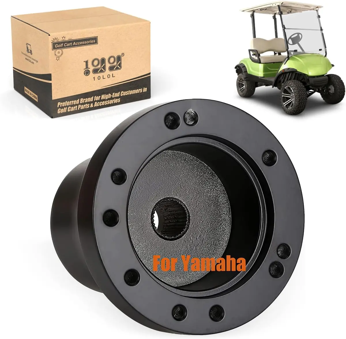 Golf Cart Steering Wheel Adapter For Club Car Ds Precedent, Ezgo Rxv Txt, Yamaha - 10L0l 8