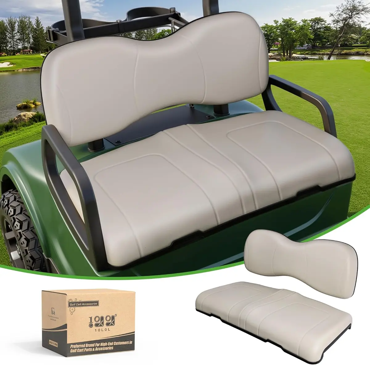 10L0l Golf Cart Front Seat Cushion Kit - Perfect Fit For Yamaha G29/Drive (2007-2016) 1