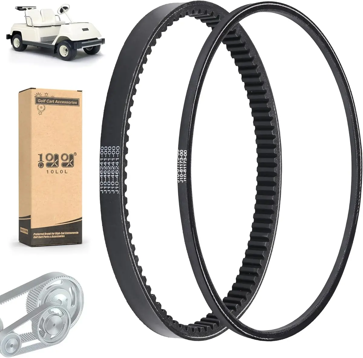 10L0l Drive Belt & Starter Generator Belt Kit For Yamaha G1/G3 (1978–1989) 1