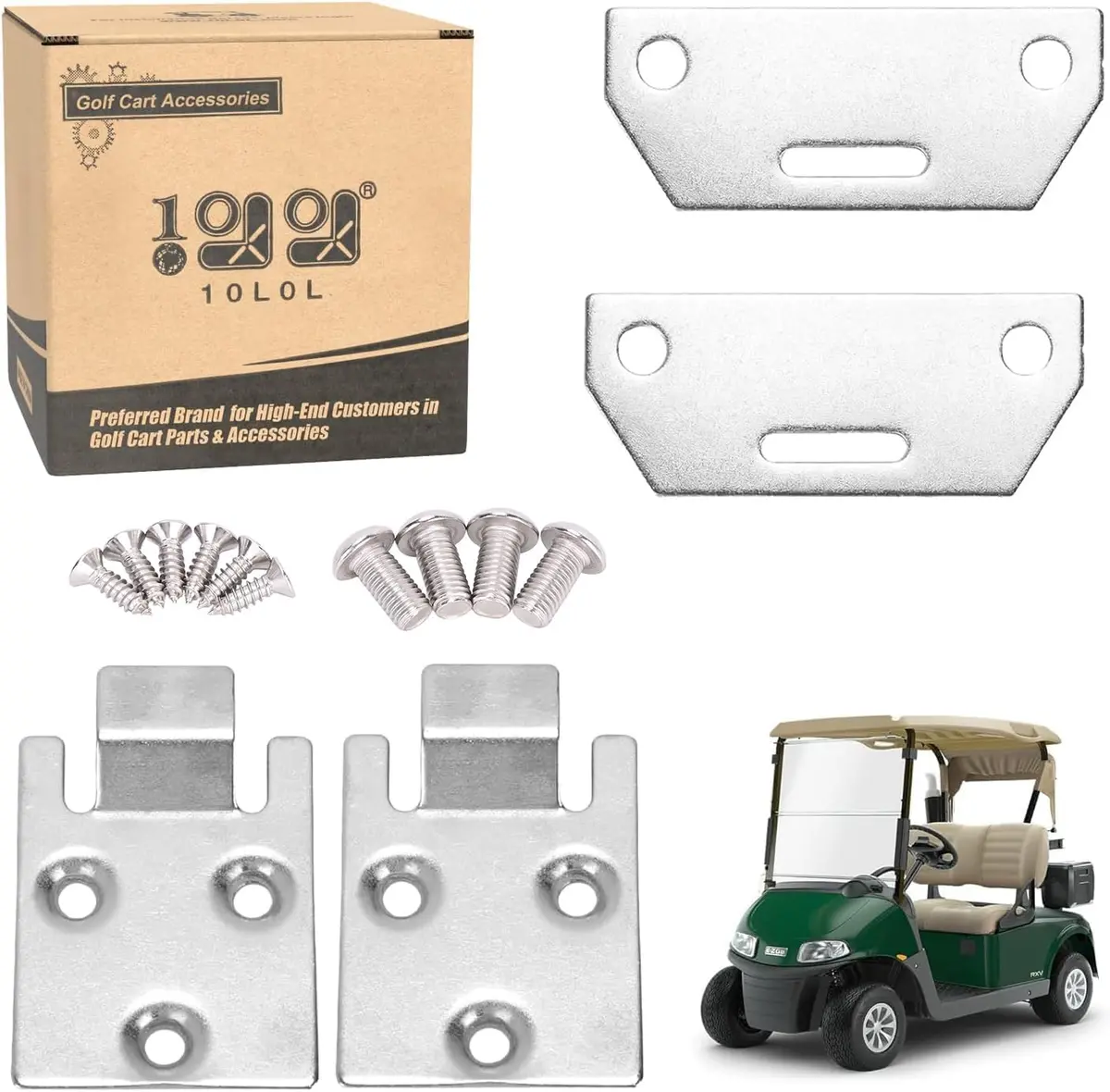 10L0l Golf Cart Seat Bottom Hinge Plates For Ezgo Rxv - Complete 2-Pair Set (Fits 2008+ Models) 1
