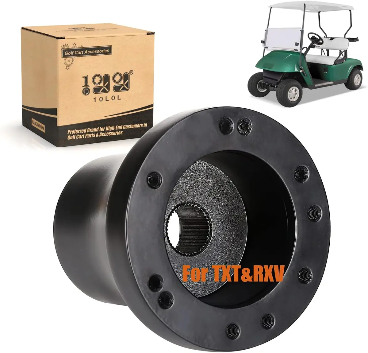 Golf Cart Steering Wheel Adapter For Club Car Ds Precedent, Ezgo Rxv Txt, Yamaha - 10L0l 5