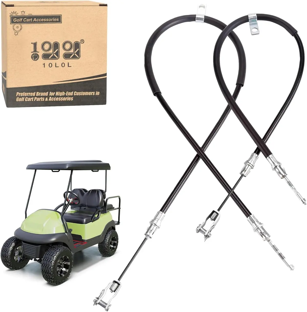 Golf Cart Brake Cable Set For Club Car Precedent 2008-Up - 10L0l 1