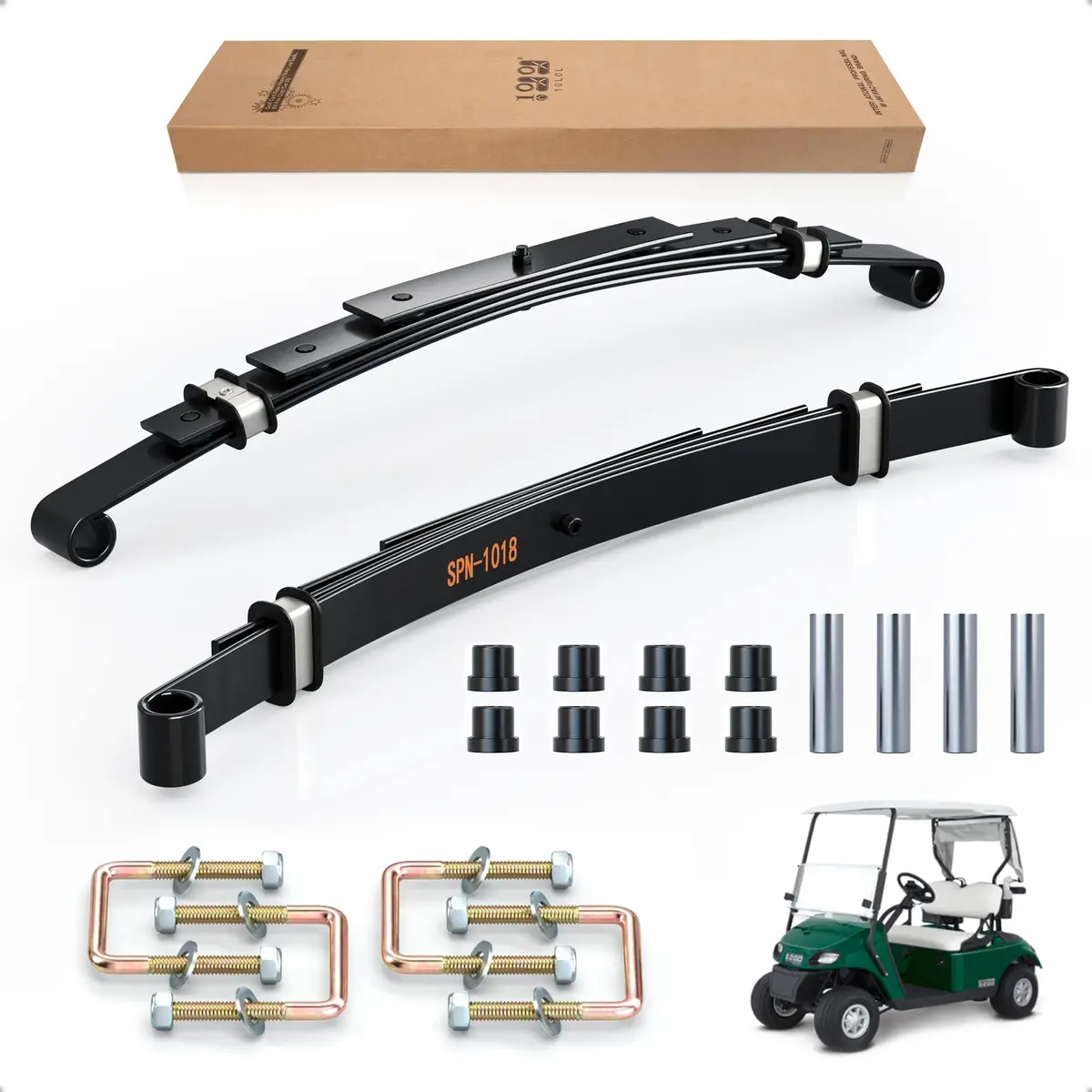 10L0l Golf Cart Heavy Duty Rear Leaf Spring Kit - 4-Leaf Spring For Ezgo Txt 1995-2013 1