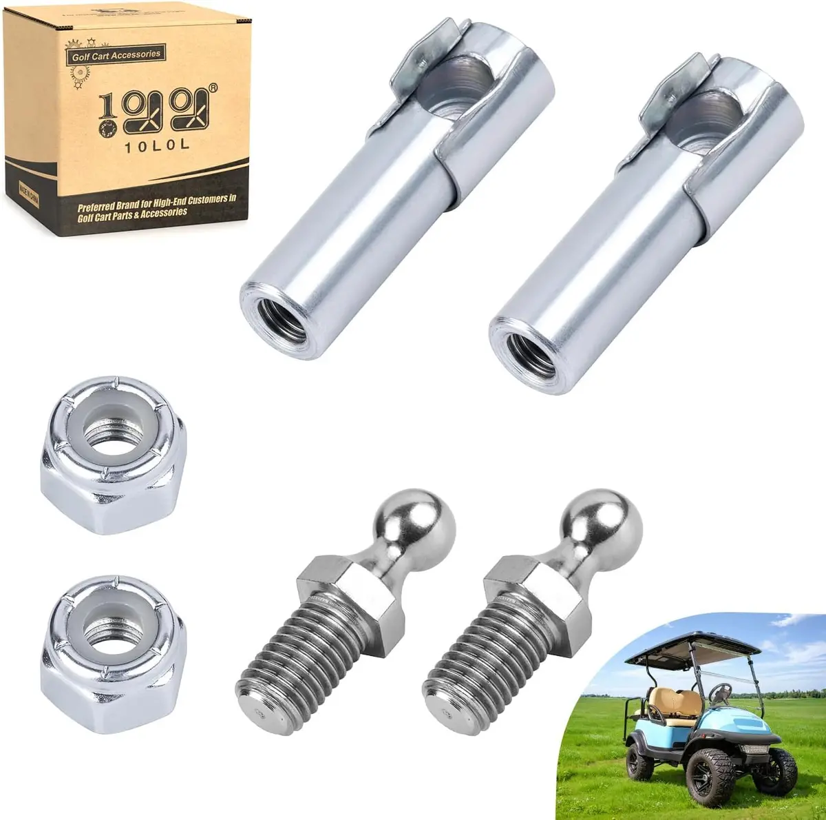 Golf Cart Transmission Cable End And Ball Stud Kit For Club Car Ds 1984-Up & Precedent 2004-2014 Gas - 10L0l 1