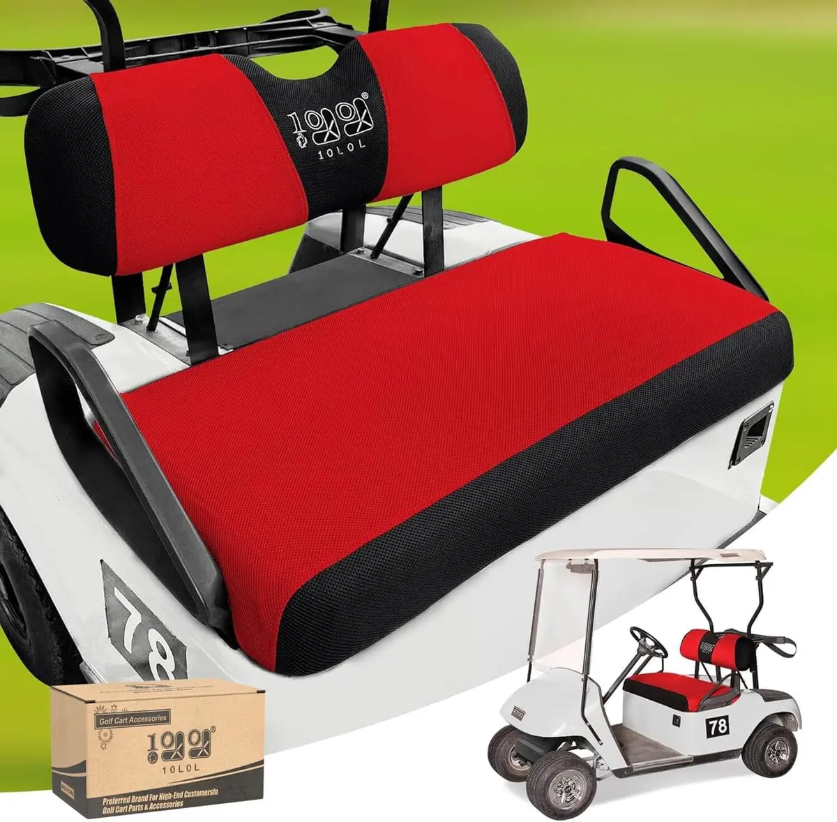 10L0l Premium Golf Cart Front Seat Covers For Ezgo Txt Rxv & Club Car Ds 2000-Up 5