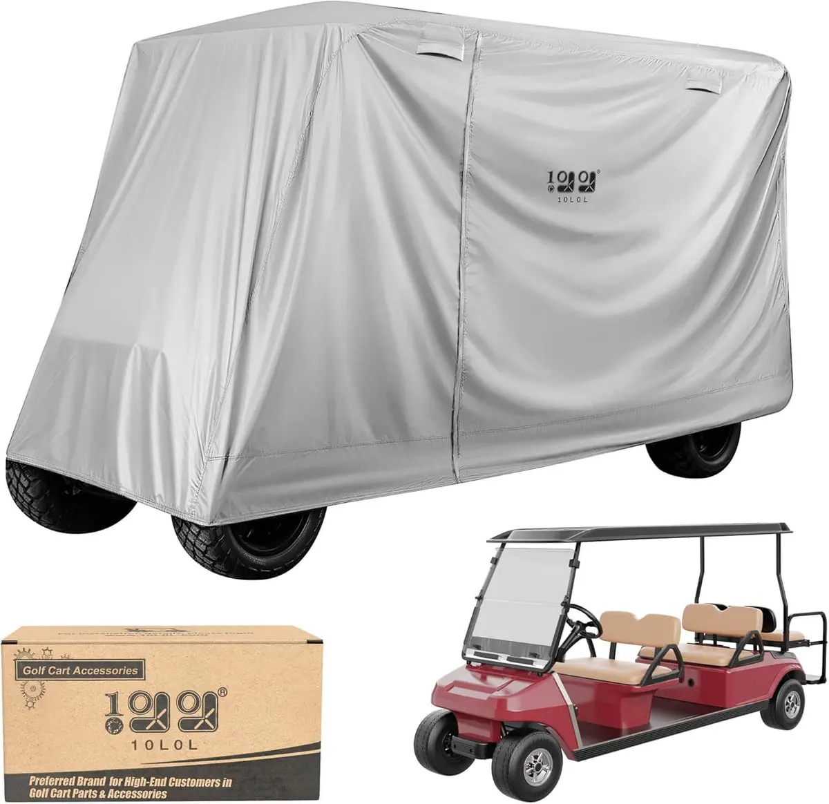 6 Seater Waterproof Golf Cart Cover 420D Oxford Cloth Universal For Yamaha, Ezgo, Club Car - 10L0l 1