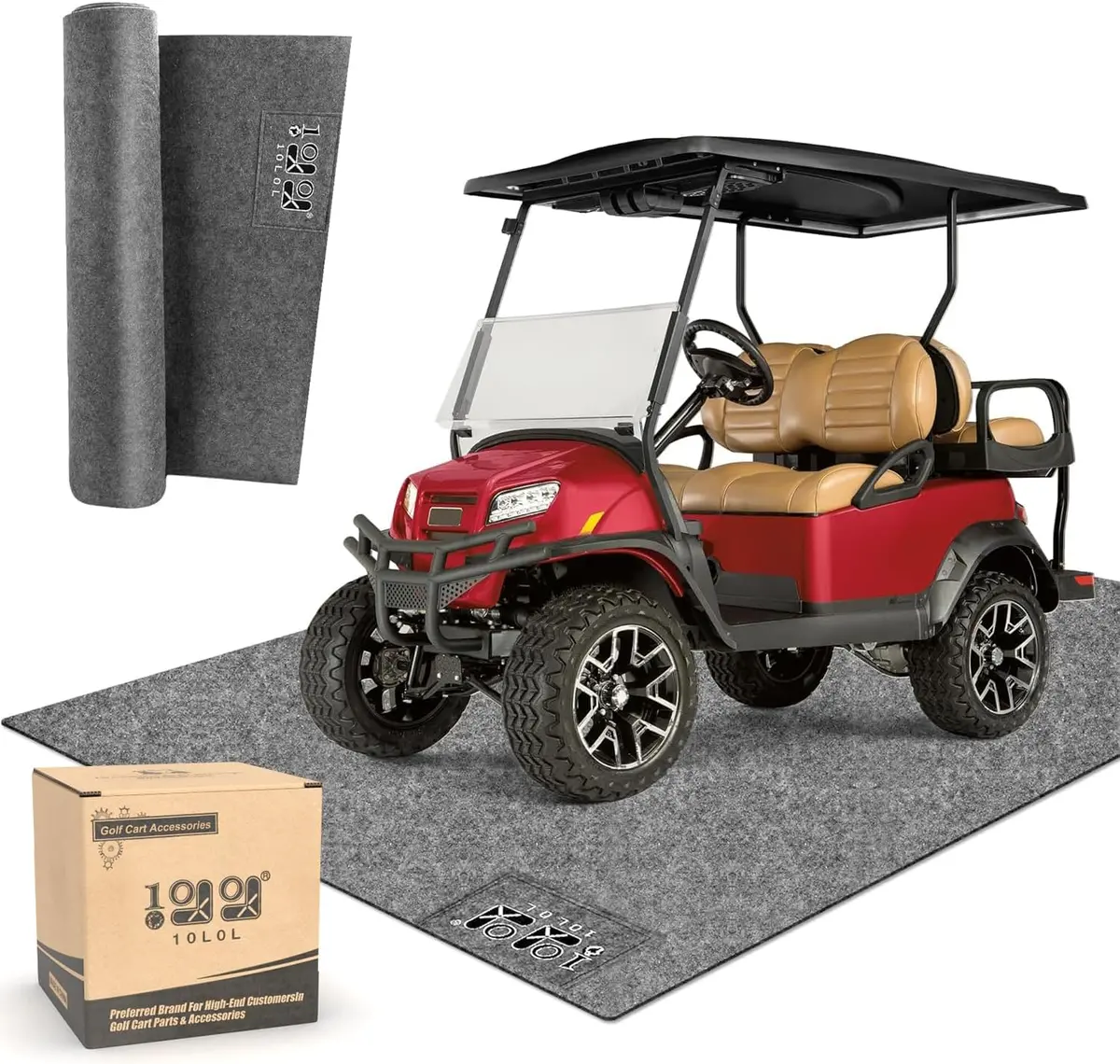 10L0l Golf Cart Mat Premium Garage Floor Mat | Waterproof Anti-Slip Parking Mat For Multi-Use 1