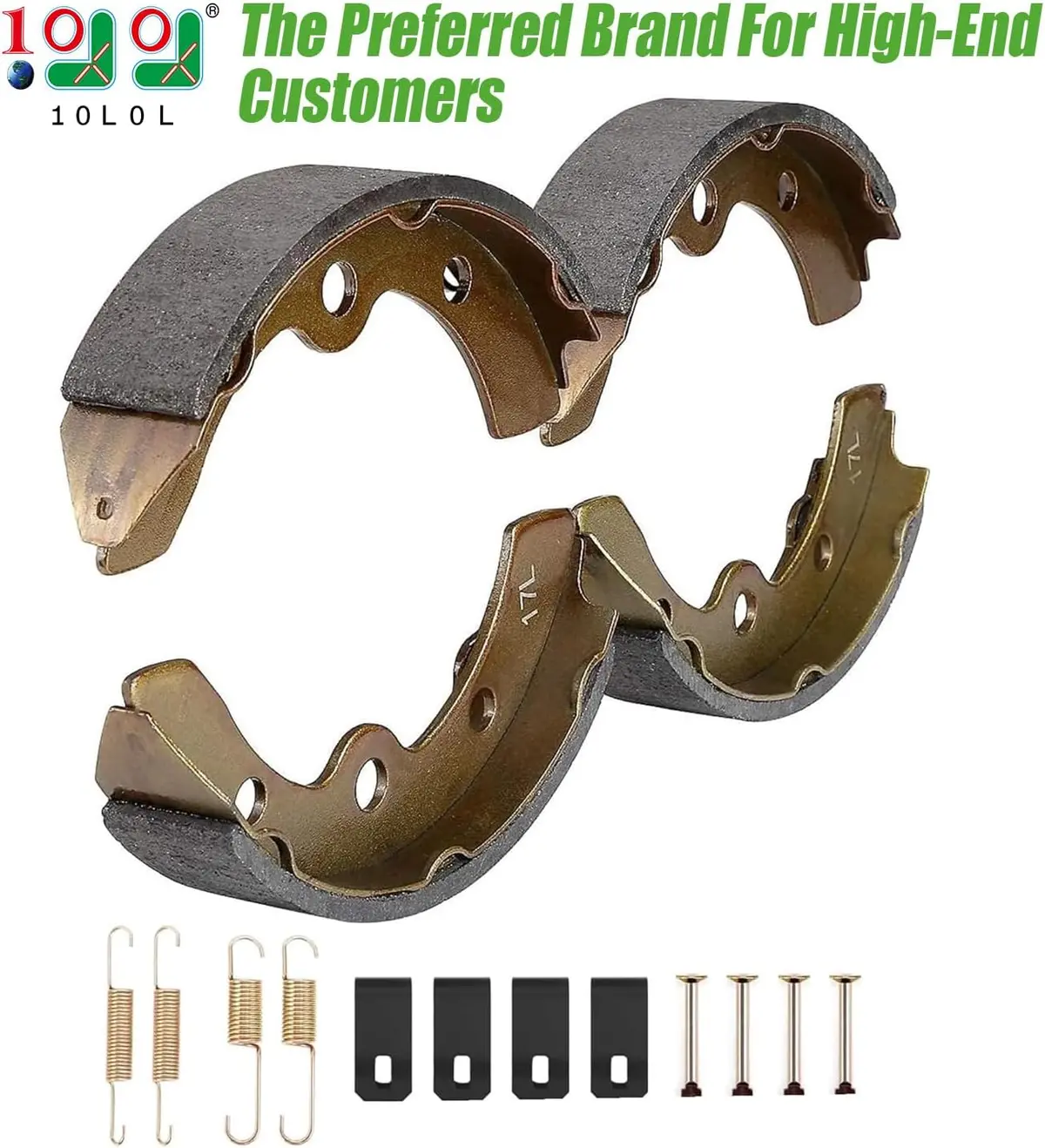 Universal Golf Cart Brake Shoes Kit - Compatible With Club Car, Ezgo & Yamaha Models - 10L0l 2