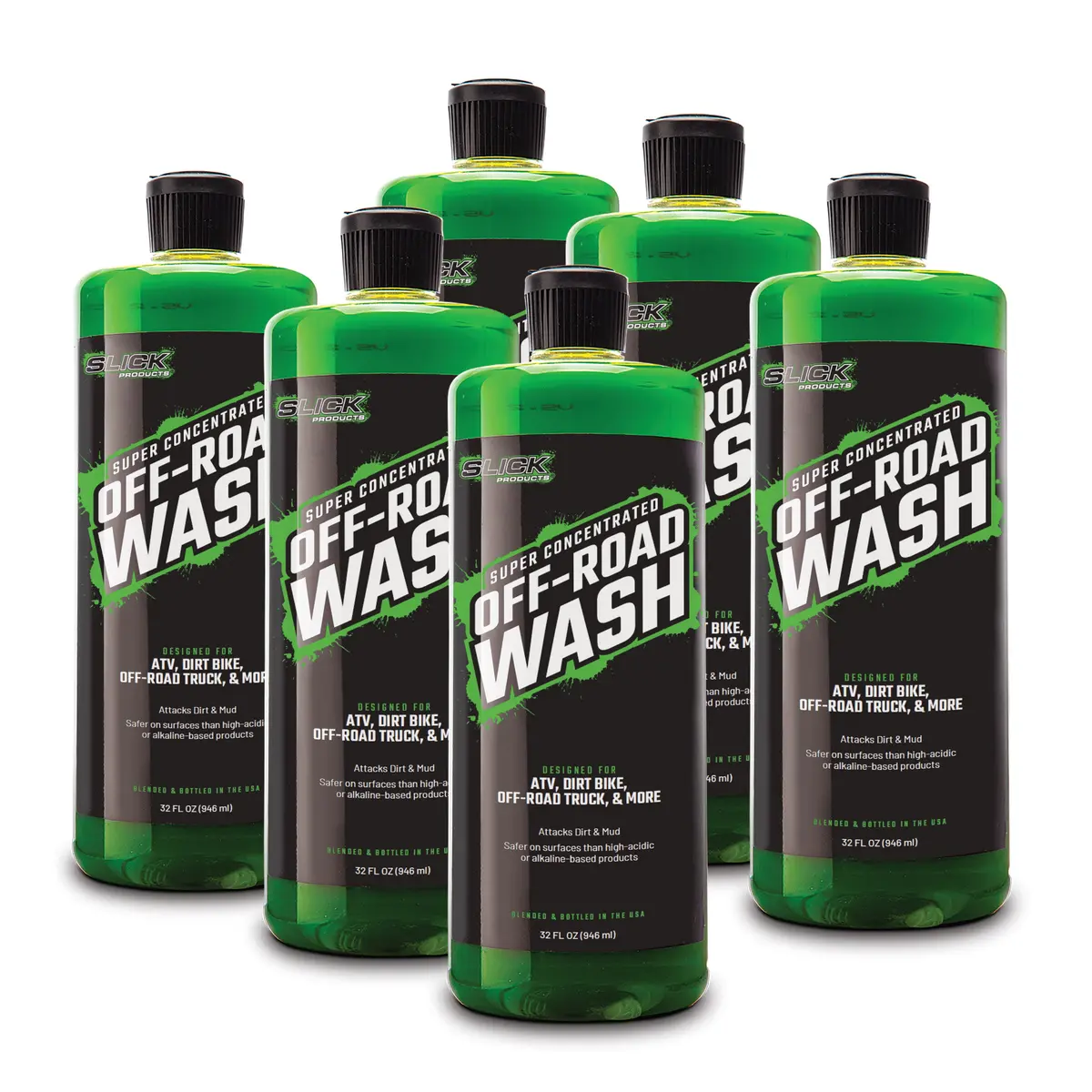 Slick Products Sp1268 Off-Road Extra Thick Foaming Cleaning Solution | Dirt Bike, Utv, Truck, Off-Road | Works With Foam Cannon, Foam Gun, Sprayers, Buckets | Citrus Scent | 32 Fl Oz | 6-Pack 1