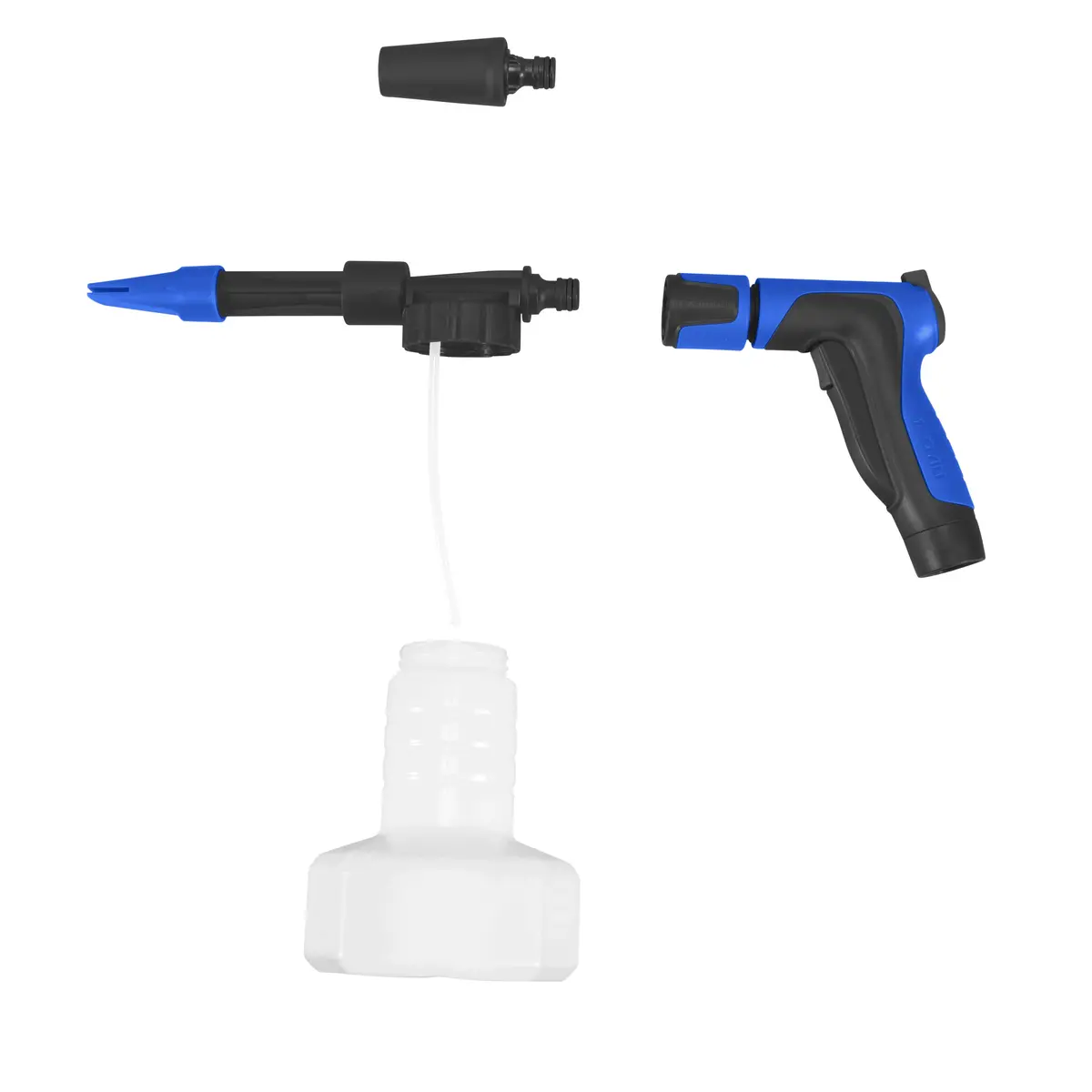Aqua Joe Aj-Spxn-Pro-Sjb 2-In-1 All-Purpose Garden Hose-Powered Adjustable Foam Cannon Spray Gun Kit | W/ Bristle Brush And Detailer Sponge Attachments | Quick-Connect (Blue) 2
