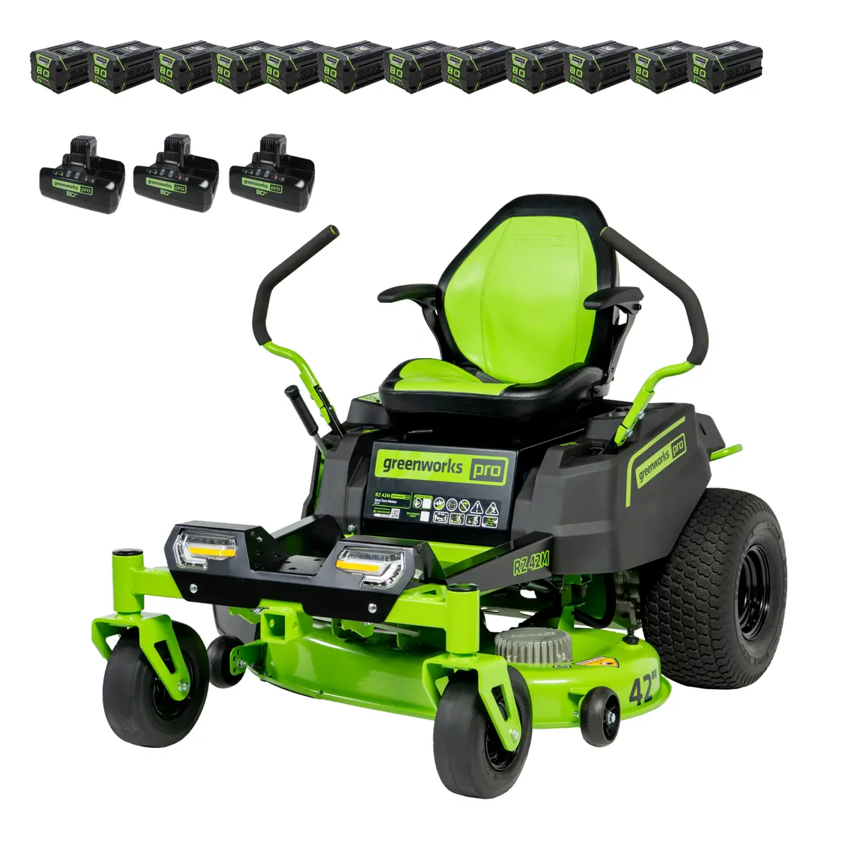 80V 42" Crossover Z Residential Zero Turn Mower, (12) 4.0Ah Batteries And (3) Dual Port Chargers 1