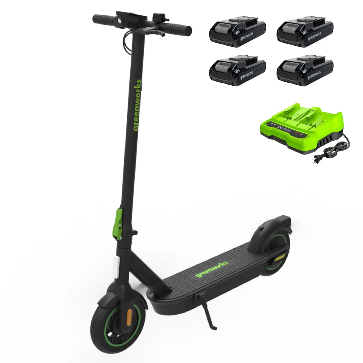 48V (24Vx2) Stealth Series Electric Scooter, (4) 4.0Ah Batteries And Dual Port Charger Included 1