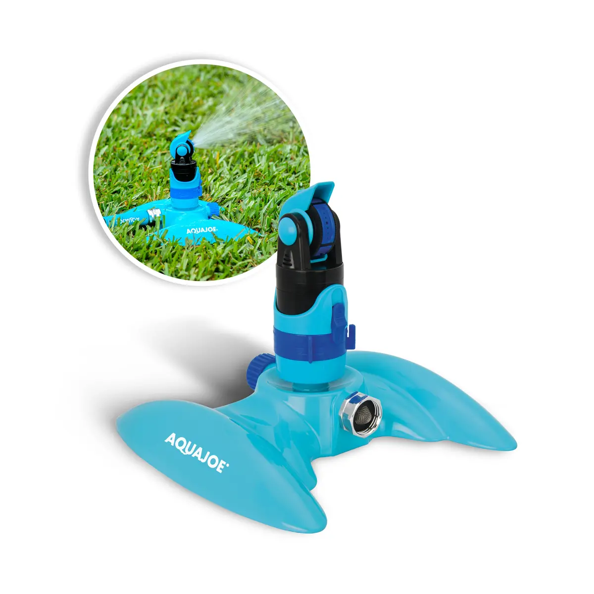 Aqua Joe Aj-Mssbm Turbo Drive 360º Sprinkler | 4 Spray Patterns | Customizable Coverage | 3,740 Sq. Ft. Max Coverage 1