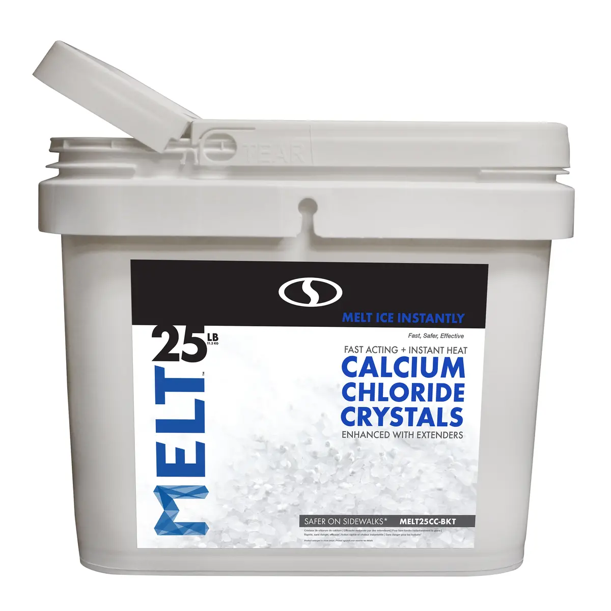 Melt 25 Lb. Bucket Calcium Chloride Crystals Ice Melter 1