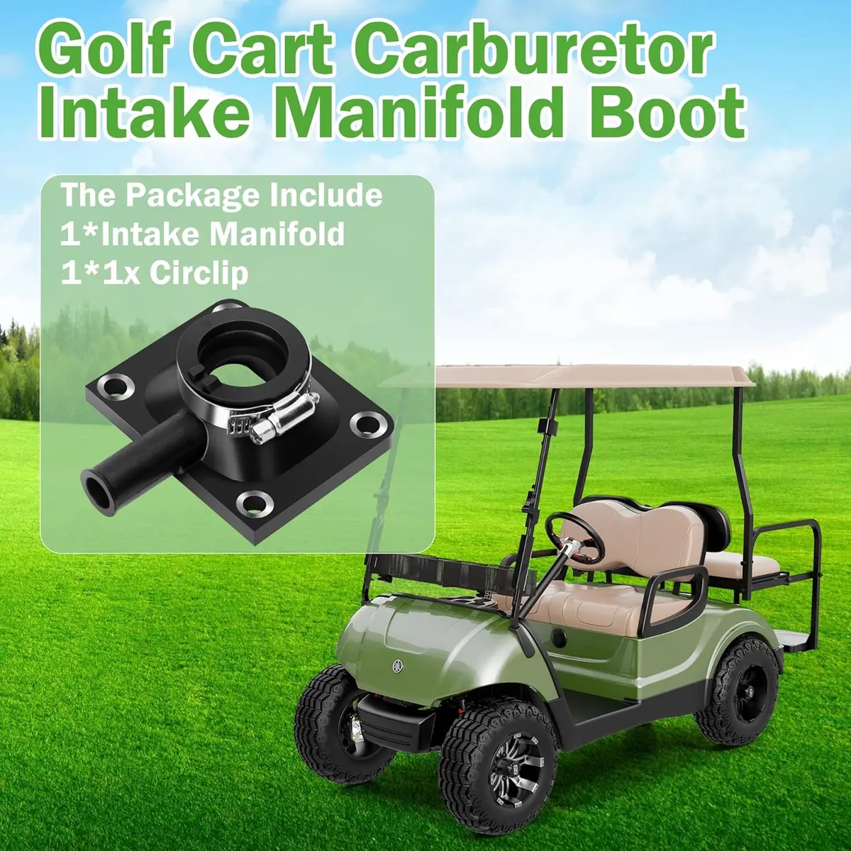 Golf Cart Carburetor Intake Manifold Boot For Yamaha G1 Gas 1983-1988 - 10L0l 2