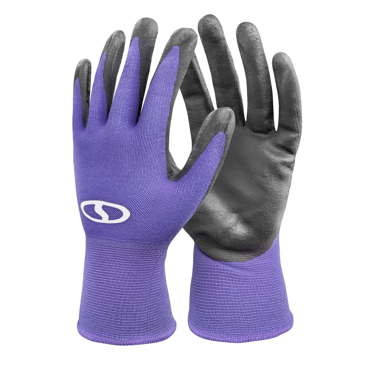 Sun Joe Ggnp-S3-Prp Reusable Nitrile-Palm Gloves | Tactile | Washable | One Size Fits Most | Set Of 3 (Purple) 2