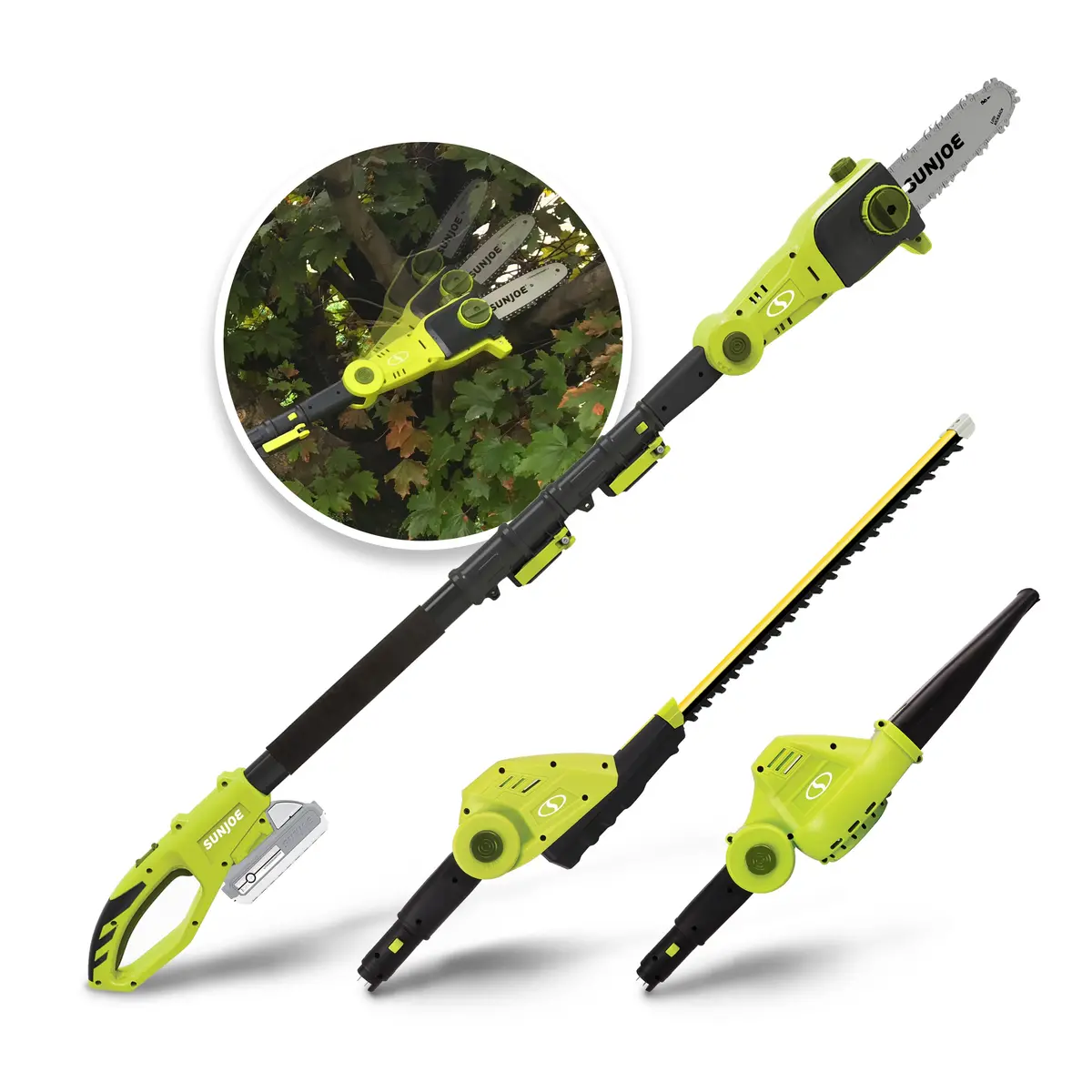 Sun Joe Gts4001c 24-Volt* 3-In-1 Yard Care Solution | Hedge Trimmer | Pole Saw | Leaf Blower | W/ 2.0-Ah Battery + Charger 1