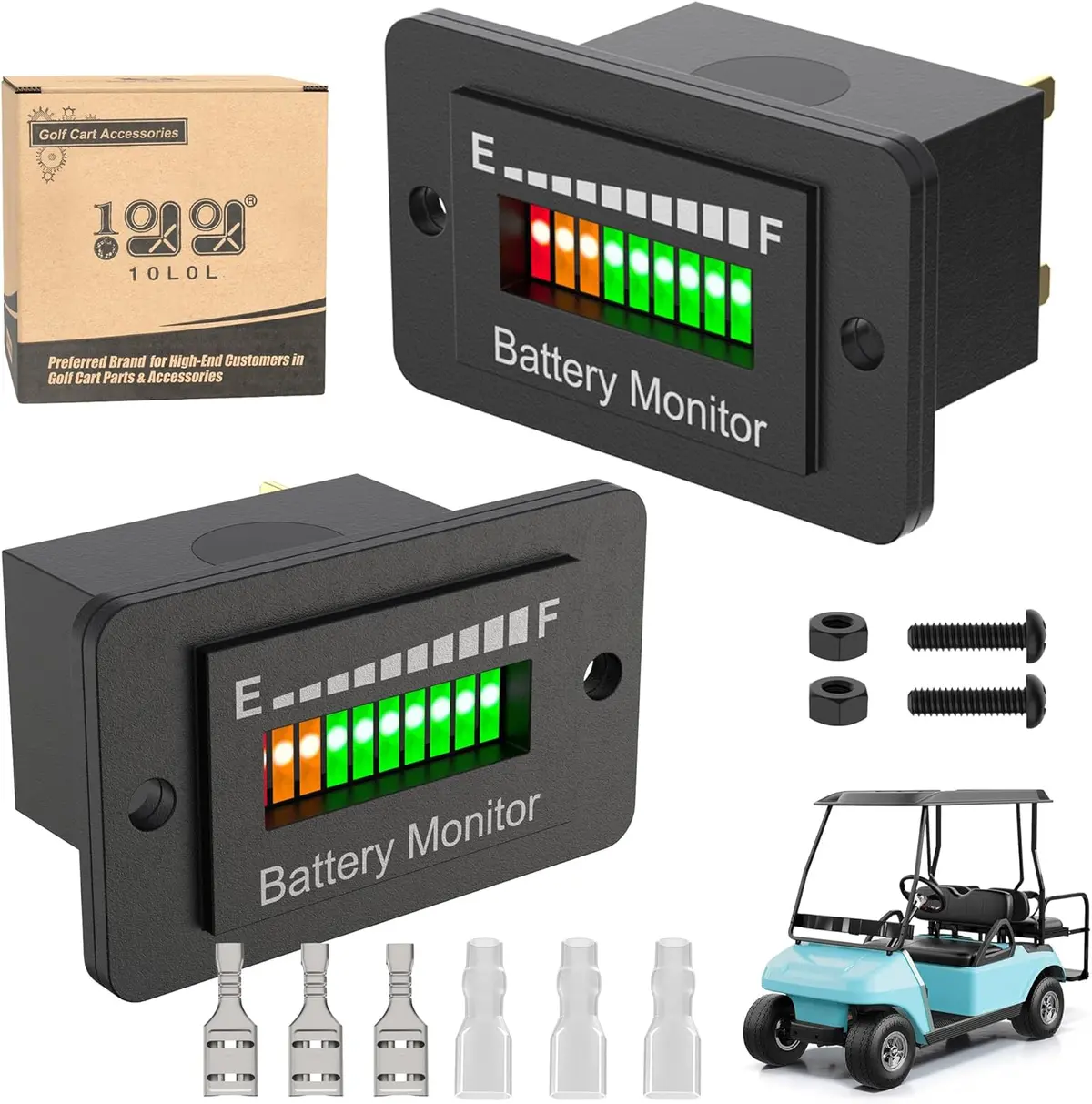 10L0l Golf Cart Battery Gauge – Accurate, Waterproof & Multi-Voltage Led Indicator 2