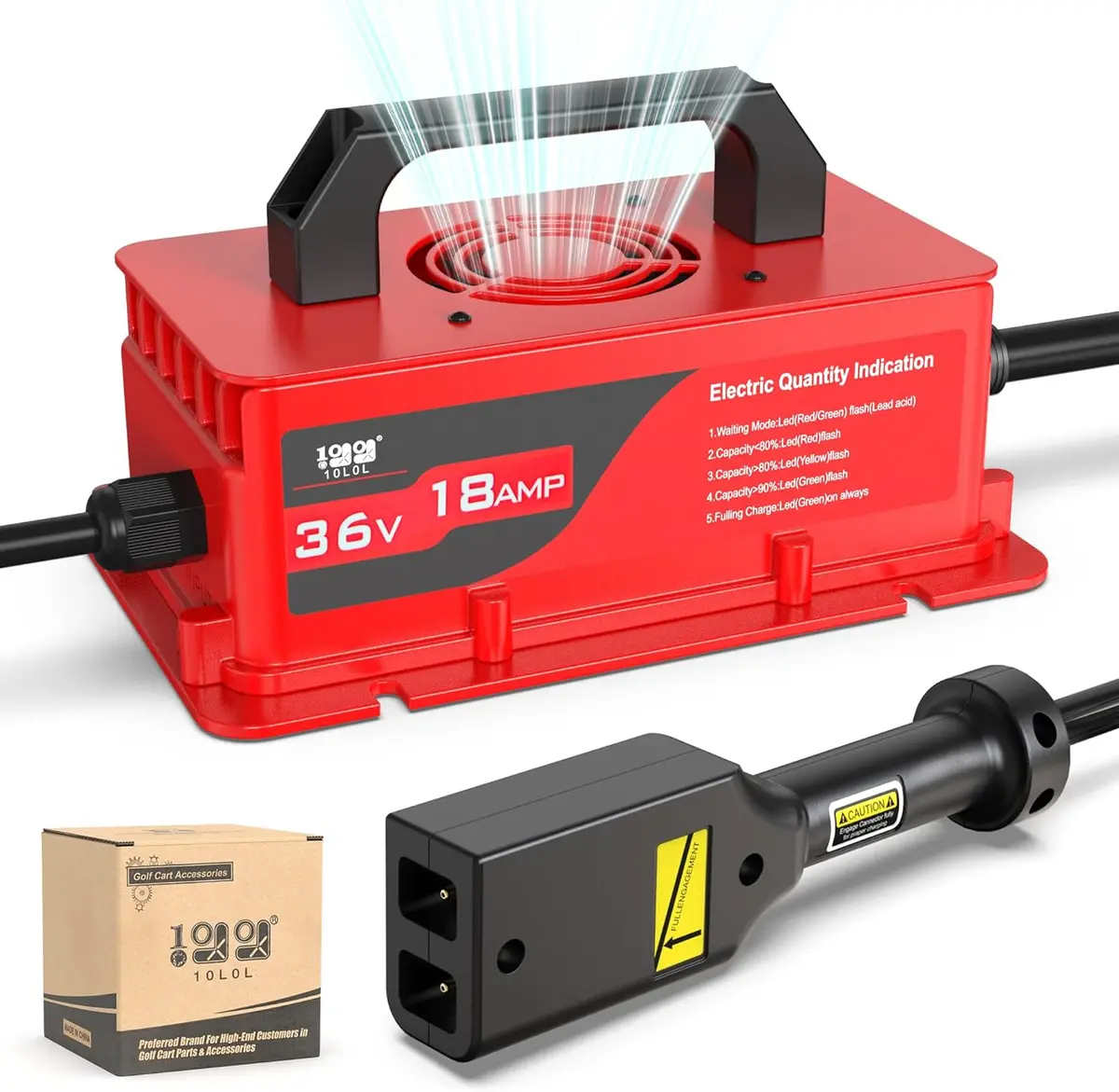 Universal Golf Cart Battery Charger - Smart 36V/48V Charger For Yamaha, Ezgo & Club Car (Ip67 Waterproof) 3
